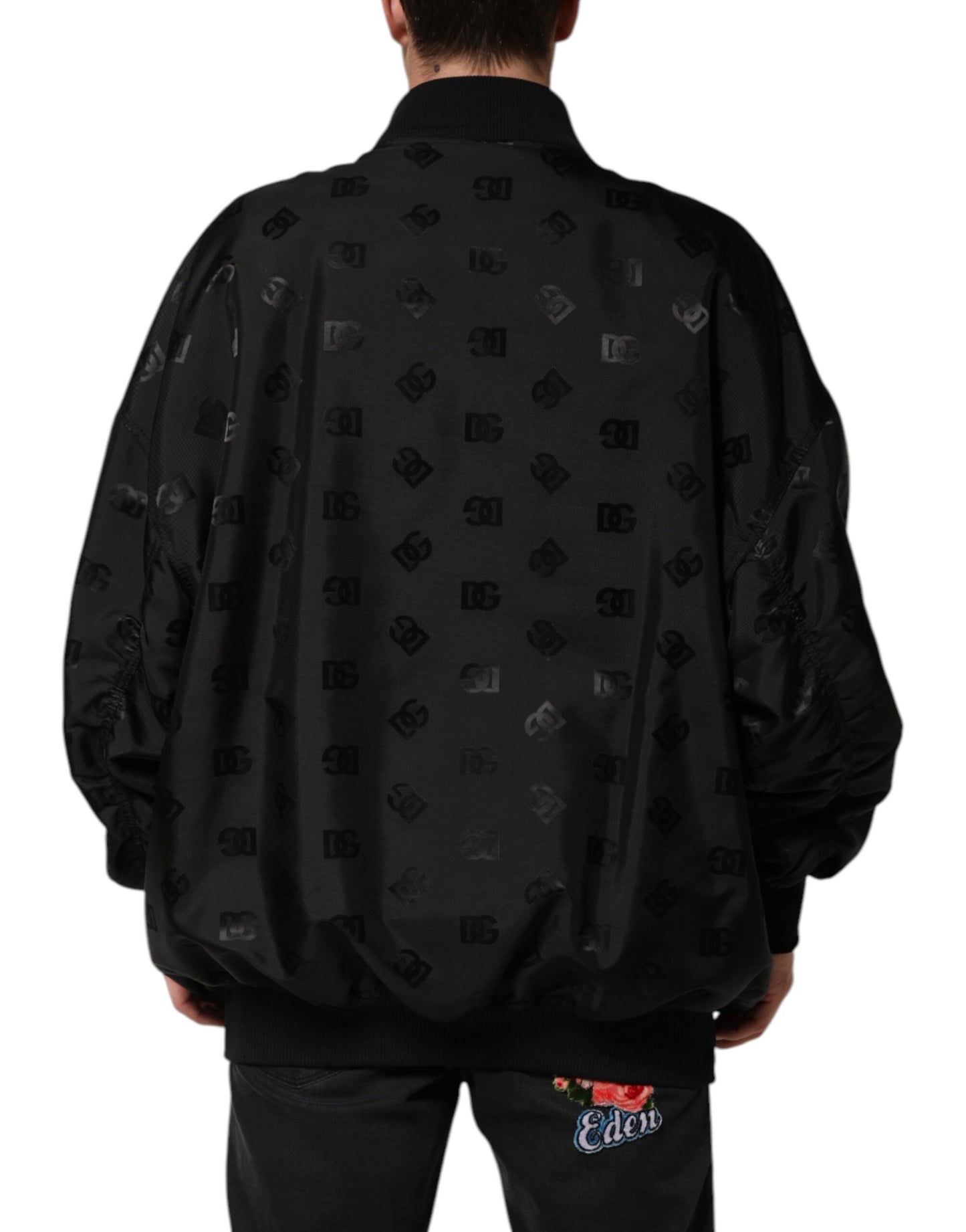 Dolce & Gabbana Black Cargo Windbreaker Logo Mania Jacket