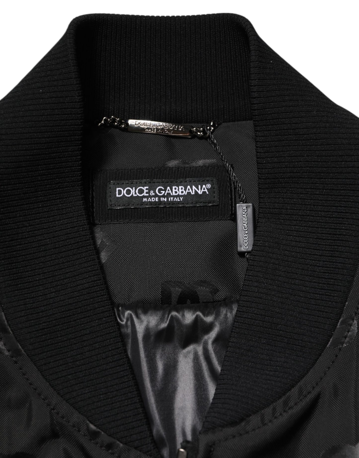 Dolce & Gabbana Black Cargo Windbreaker Logo Mania Jacket