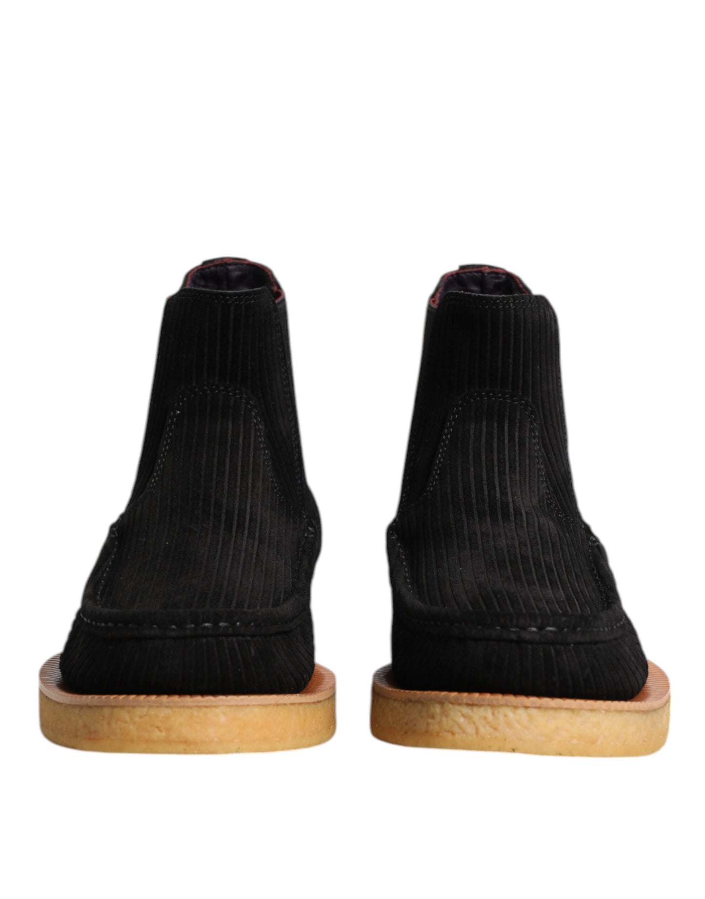 Dolce & Gabbana Black Calf Suede Slip On Ankle Boots
