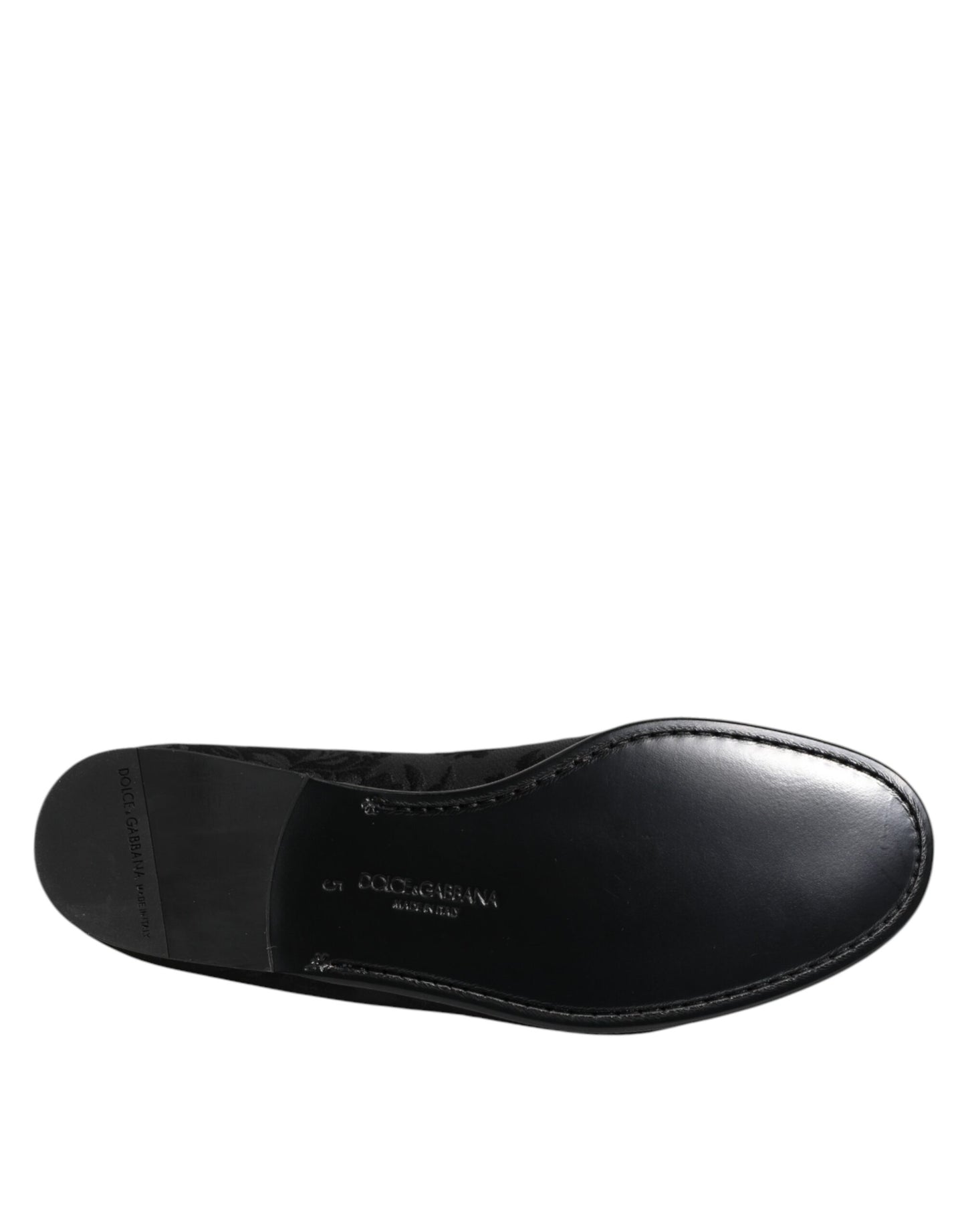 Dolce & Gabbana Black Floral Brocade Loafers for Men
