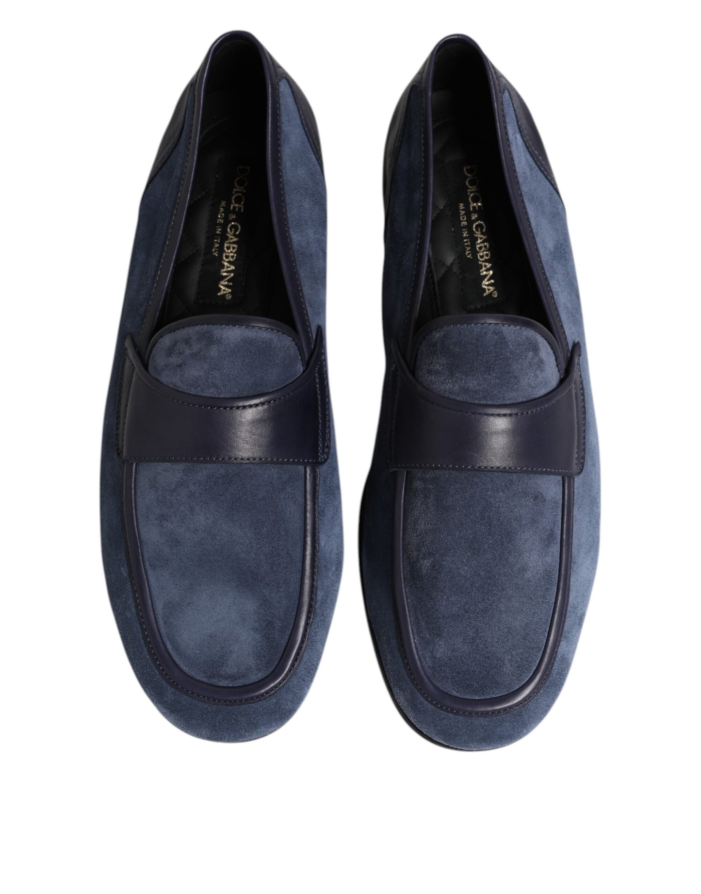 Dolce & Gabbana Blue Suede Leather Loafers