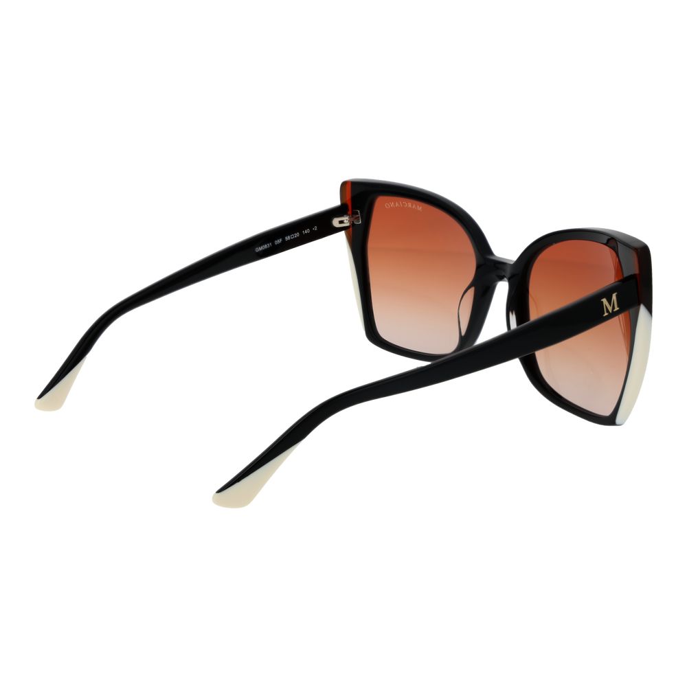 Marciano by Guess Women’s Sunglasses – Black Butterfly Frame, Brown Gradient Lenses