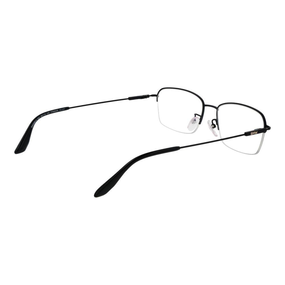 BMW Black Men’s Optical Glasses – Rectangle Titanium Frame