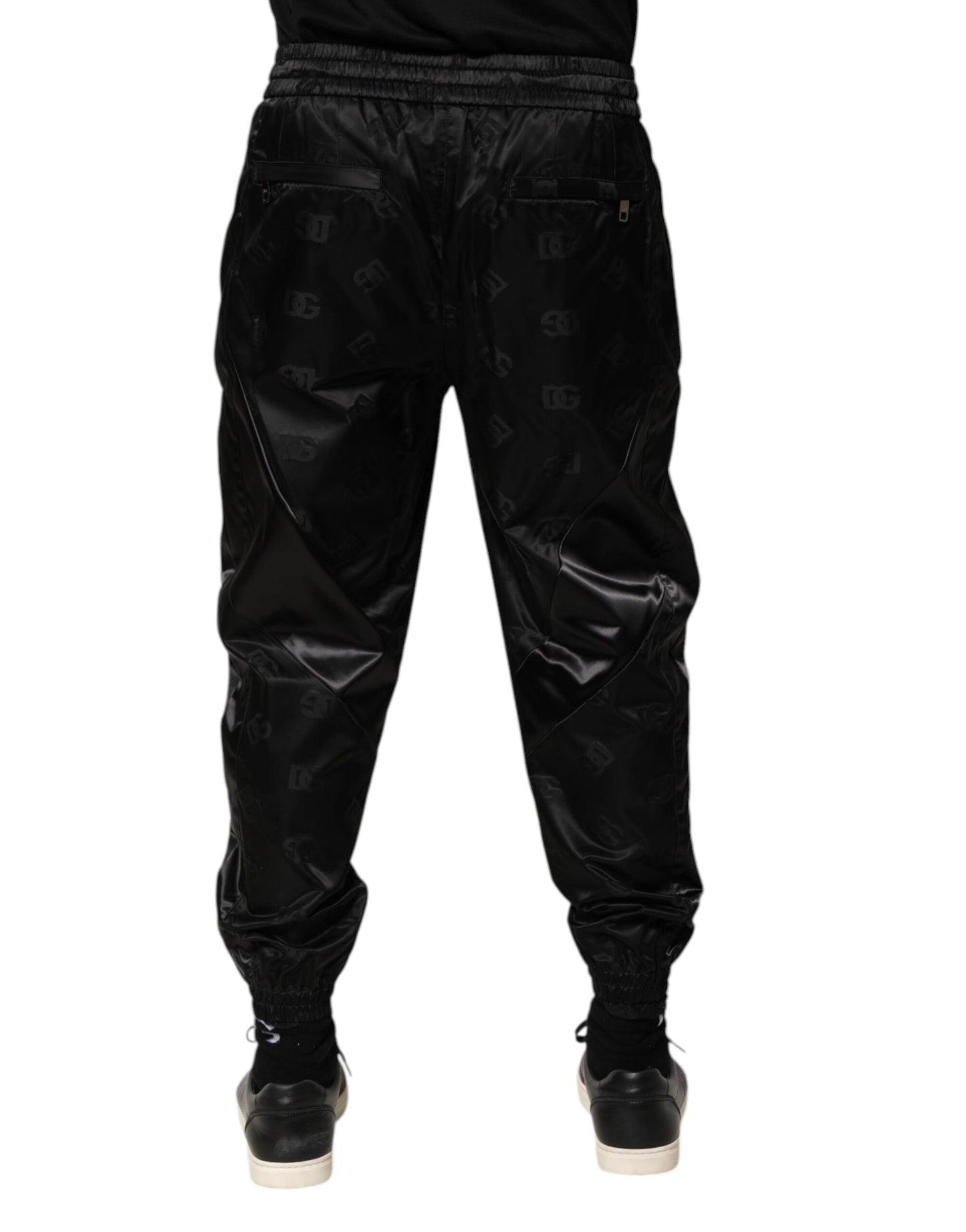 Dolce & Gabbana Black Logo DG Print Men Jogger Sweatpants