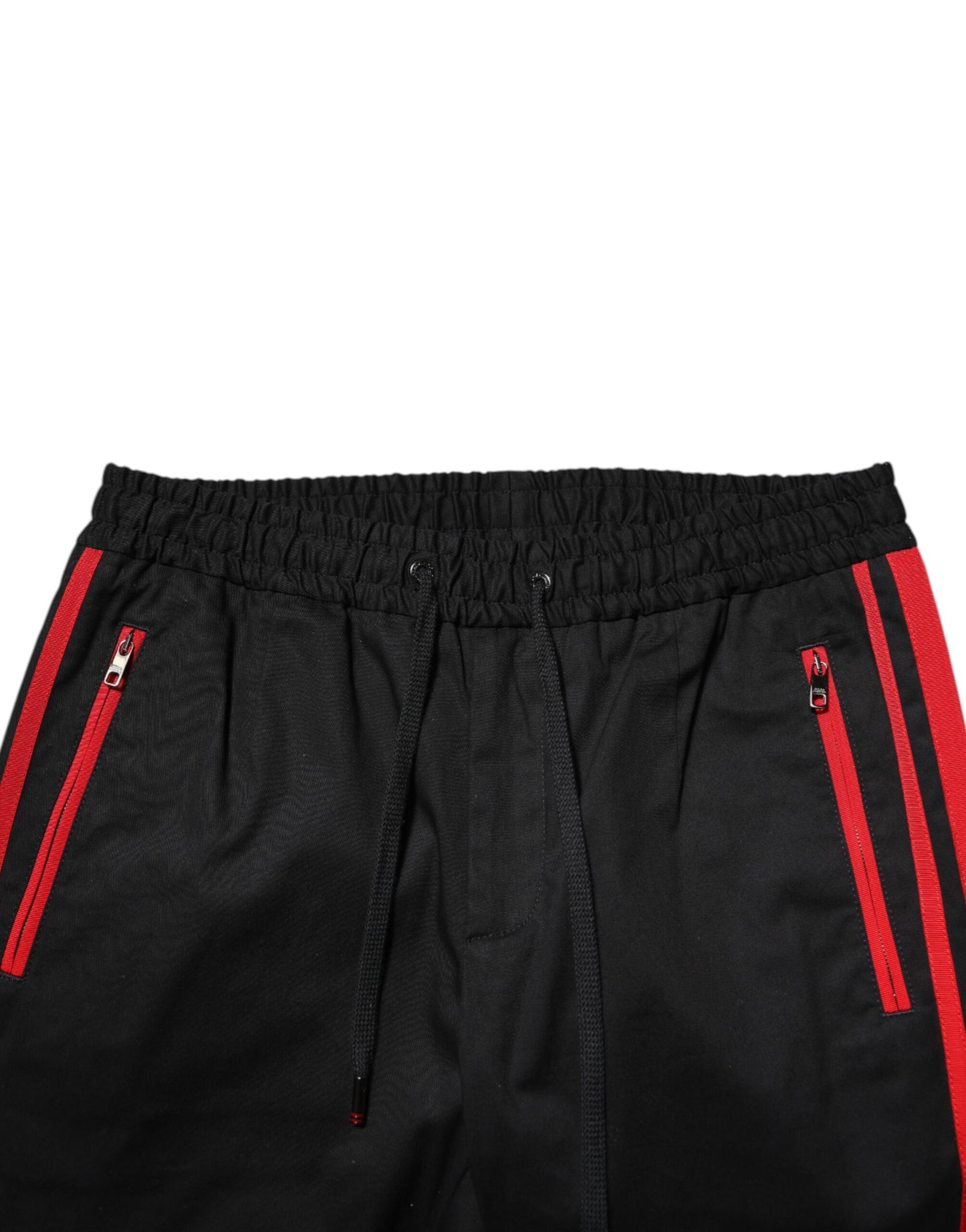 Dolce & Gabbana Red Stripe Cotton Logo Jogger Sweatpants