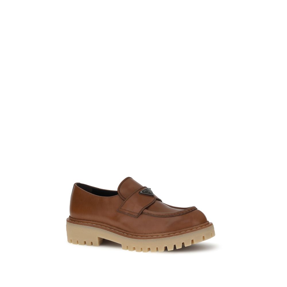 Prada Brown Leather Loafers for Men