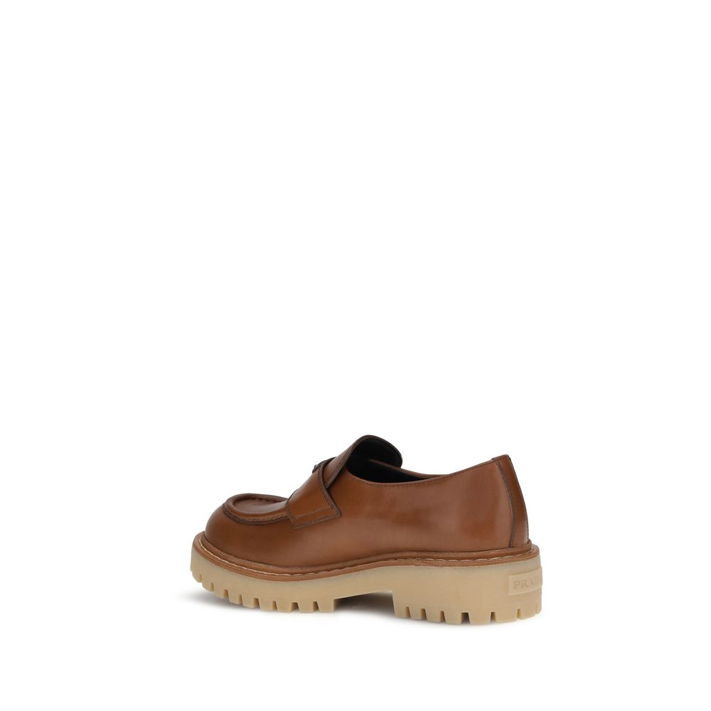 Prada Brown Leather Loafers for Men