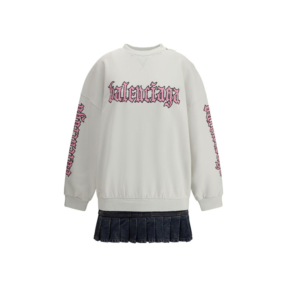 Balenciaga Sweatshirt Dress with Logo