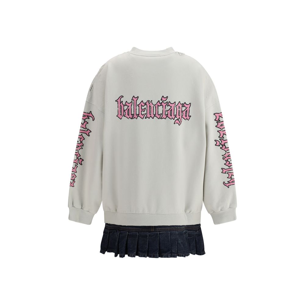 Balenciaga Sweatshirt Dress with Logo