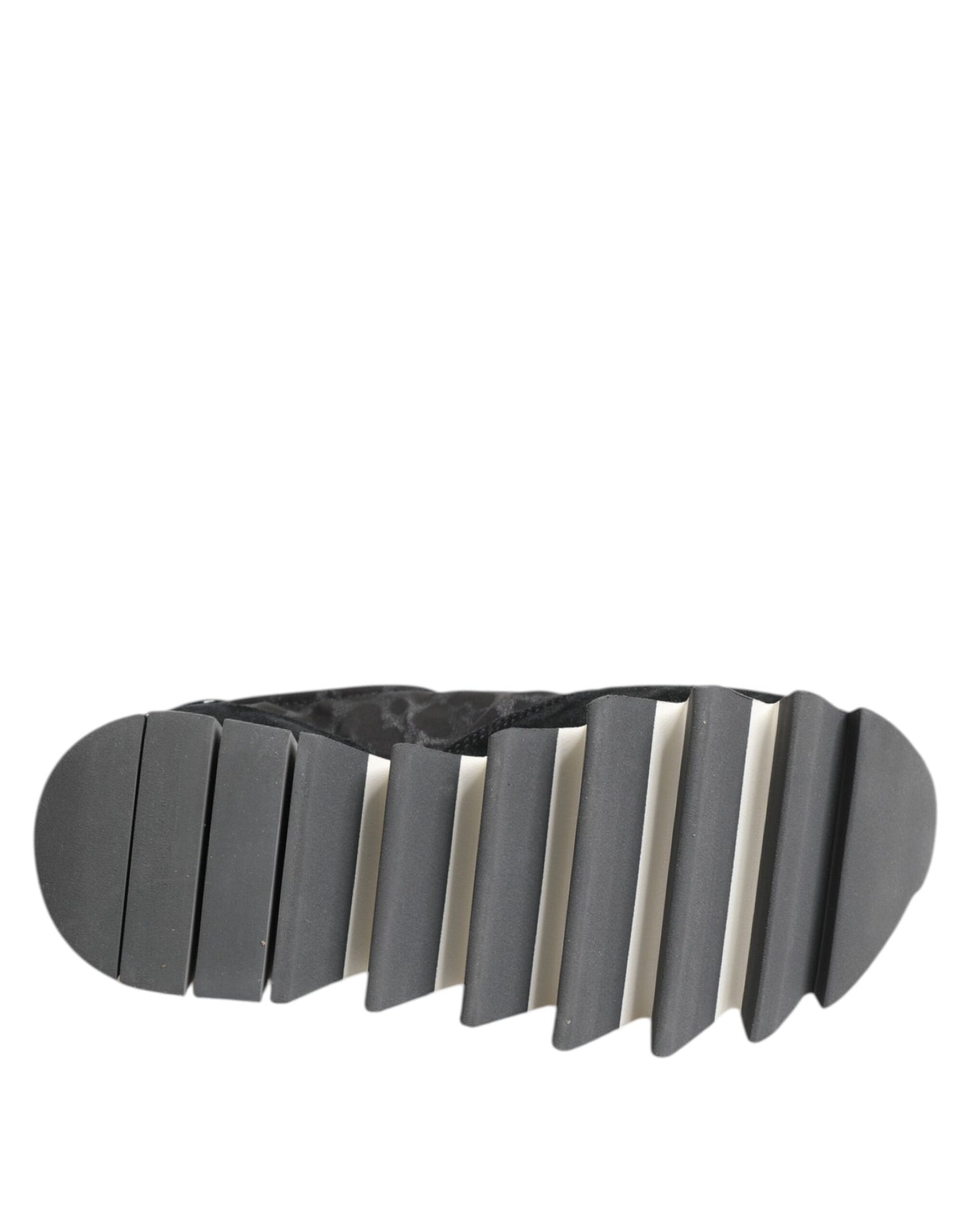 Dolce & Gabbana Black Gray Leopard Low Top Sneakers