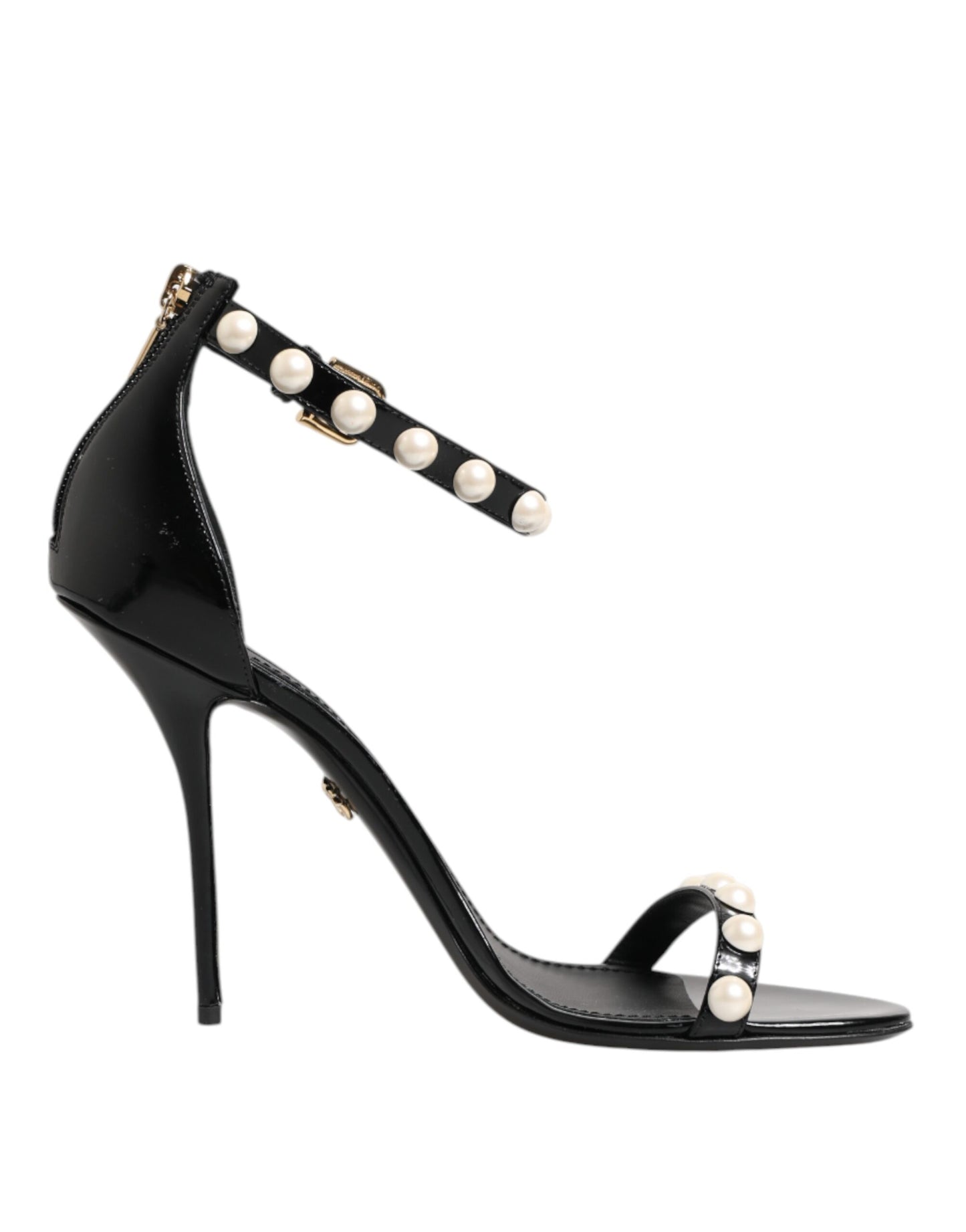 Dolce & Gabbana Black KEIRA Pearl Embellished Sandals