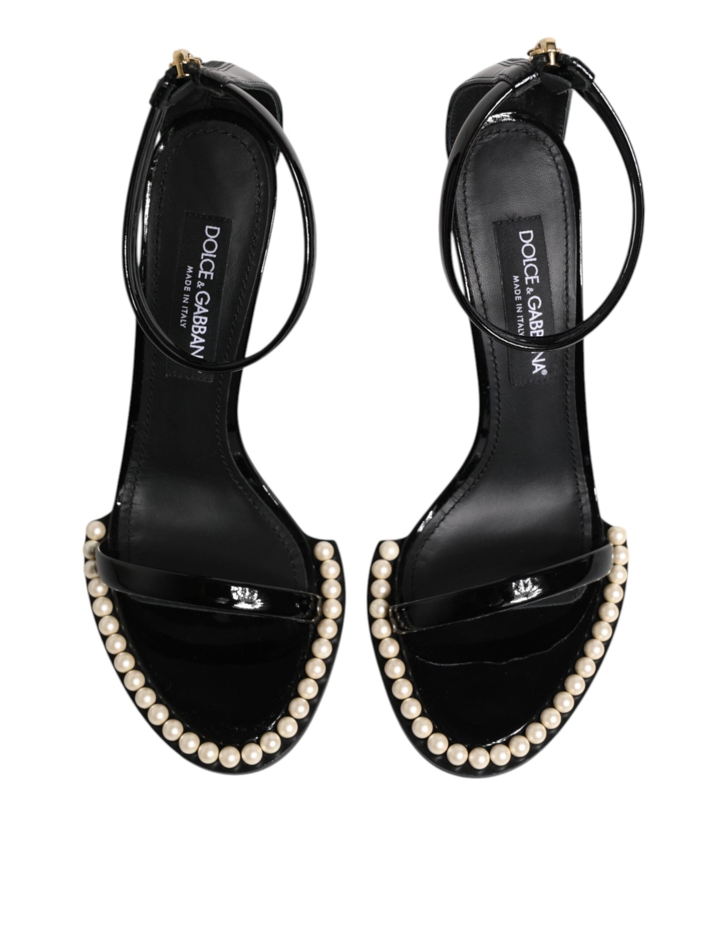 Dolce & Gabbana Black KEIRA Pearl Embellished Sandals