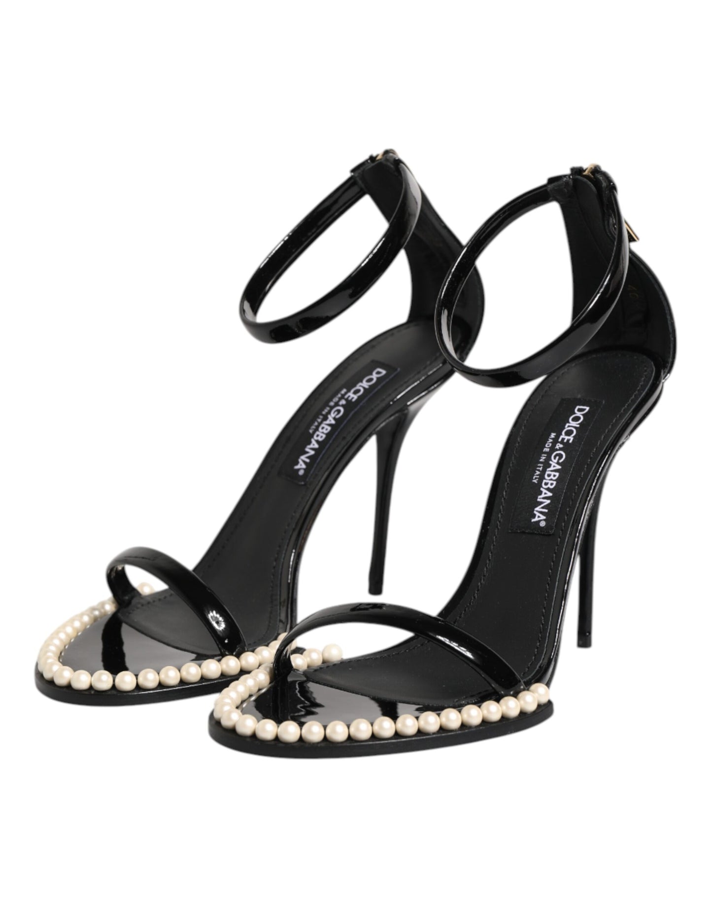 Dolce & Gabbana Black KEIRA Pearl Embellished Sandals