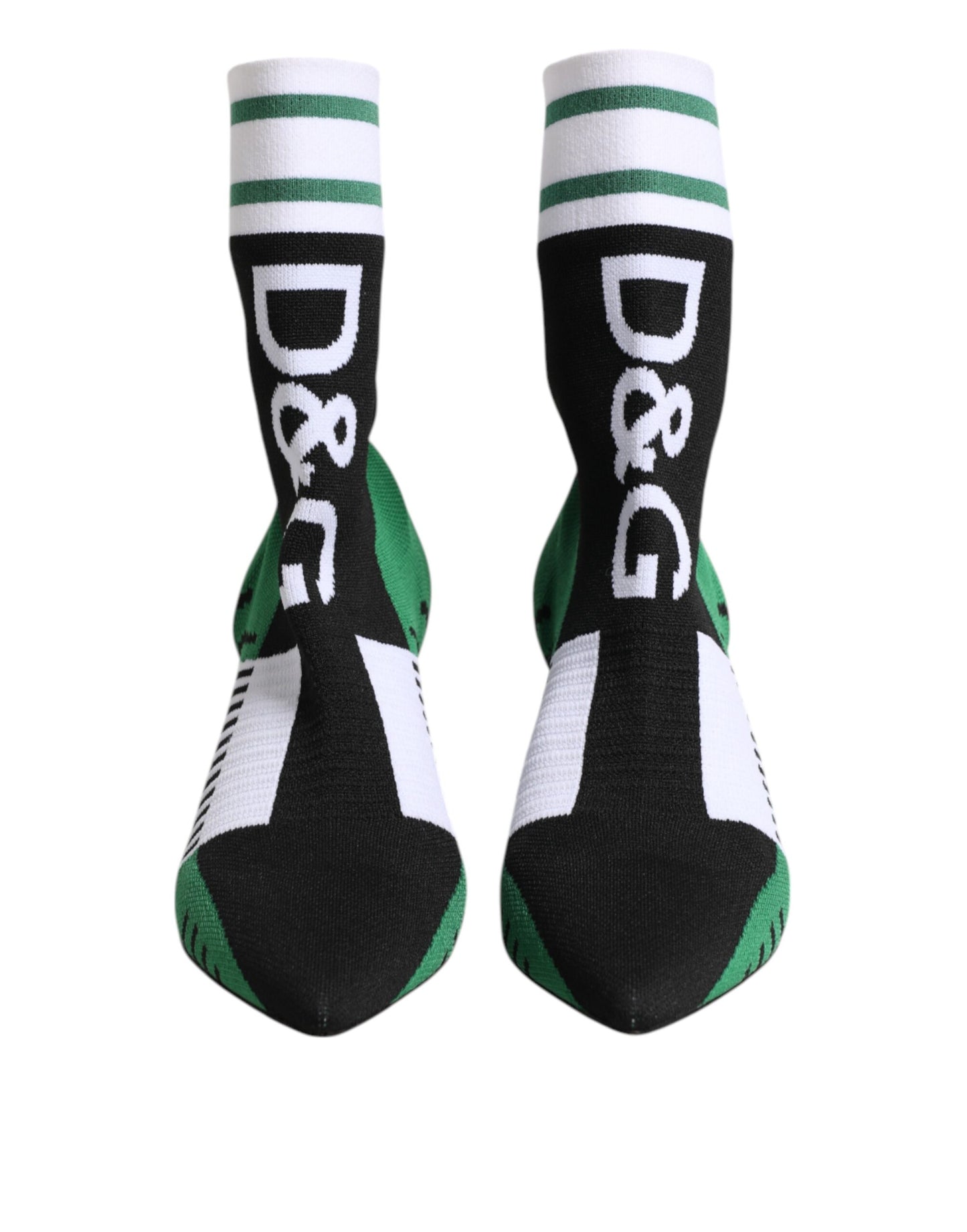 Dolce & Gabbana Green Stretch Sock Style Ankle Boots