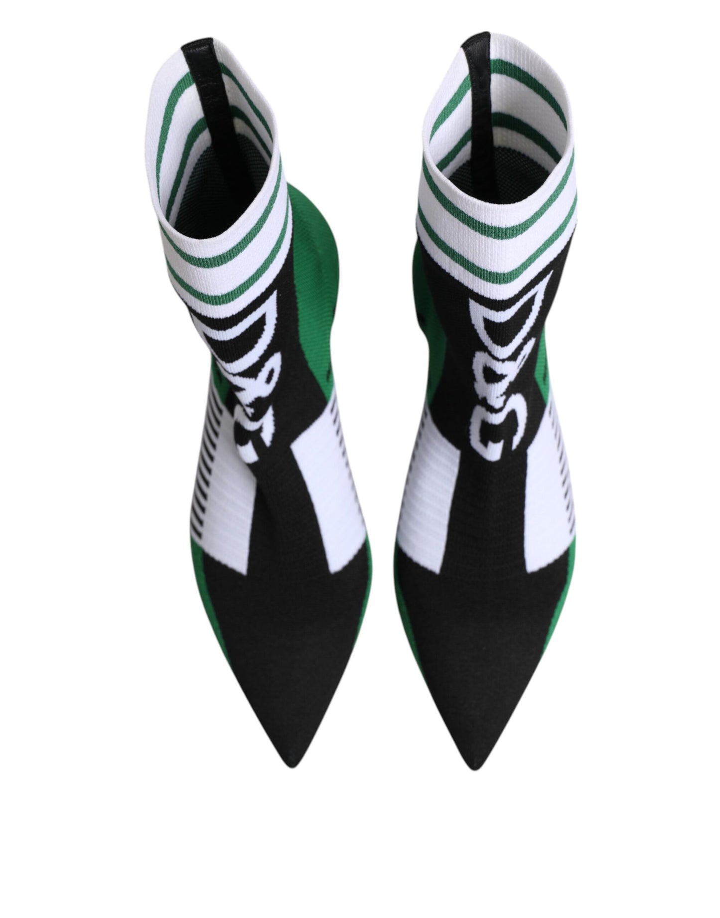 Dolce & Gabbana Green Stretch Sock Style Ankle Boots