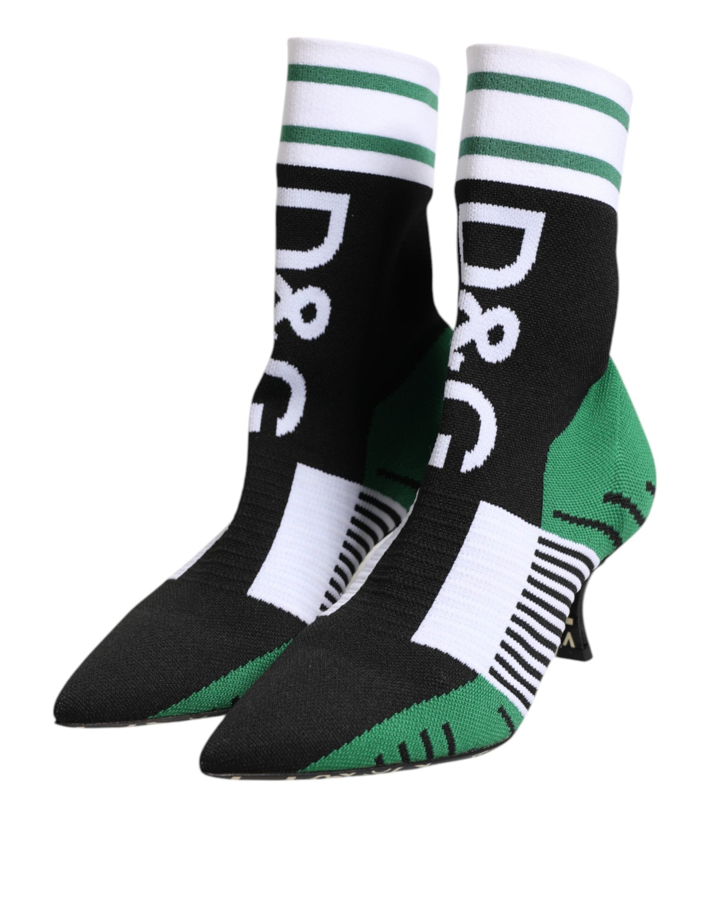 Dolce & Gabbana Green Stretch Sock Style Ankle Boots