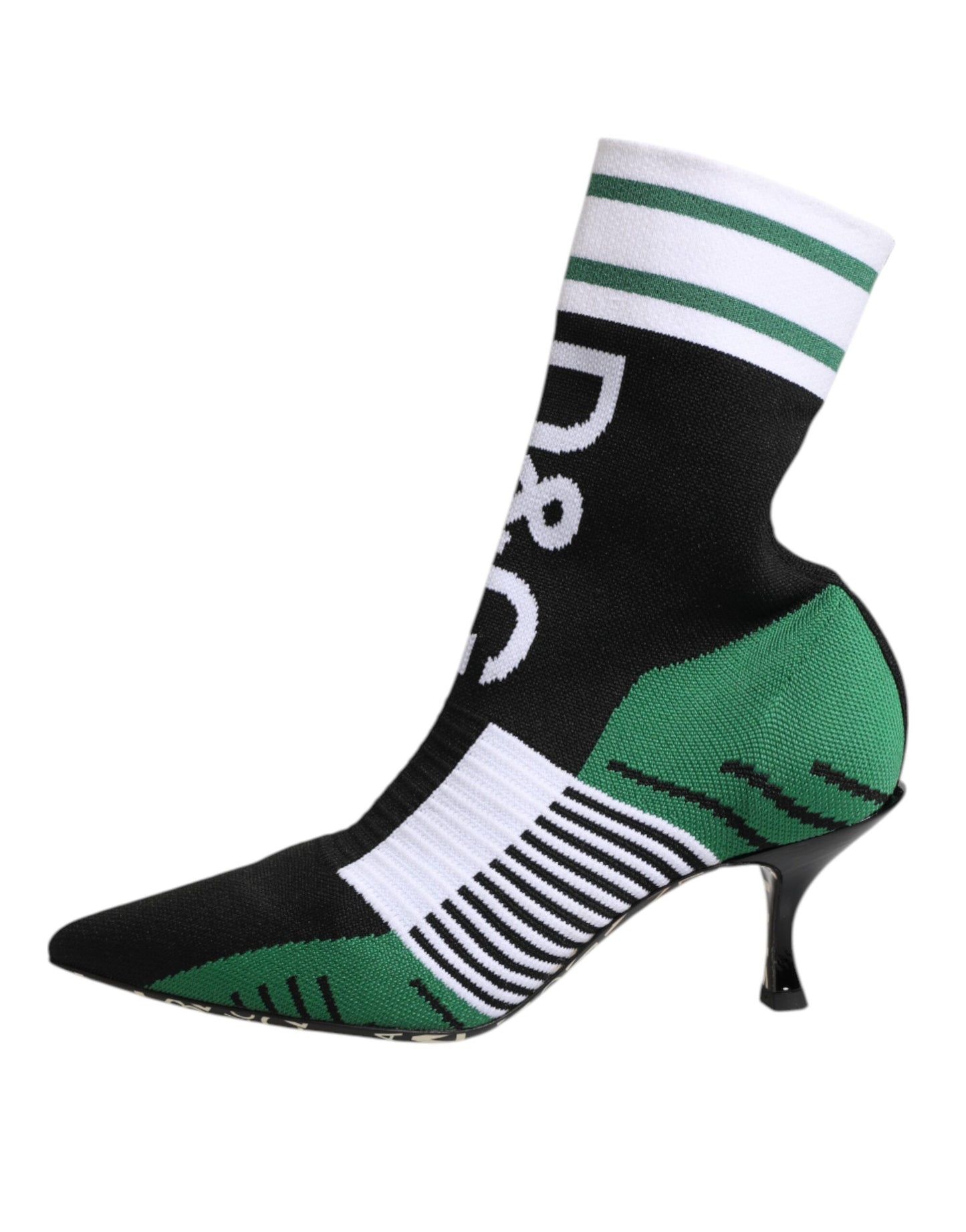Dolce & Gabbana Green Stretch Sock Style Ankle Boots
