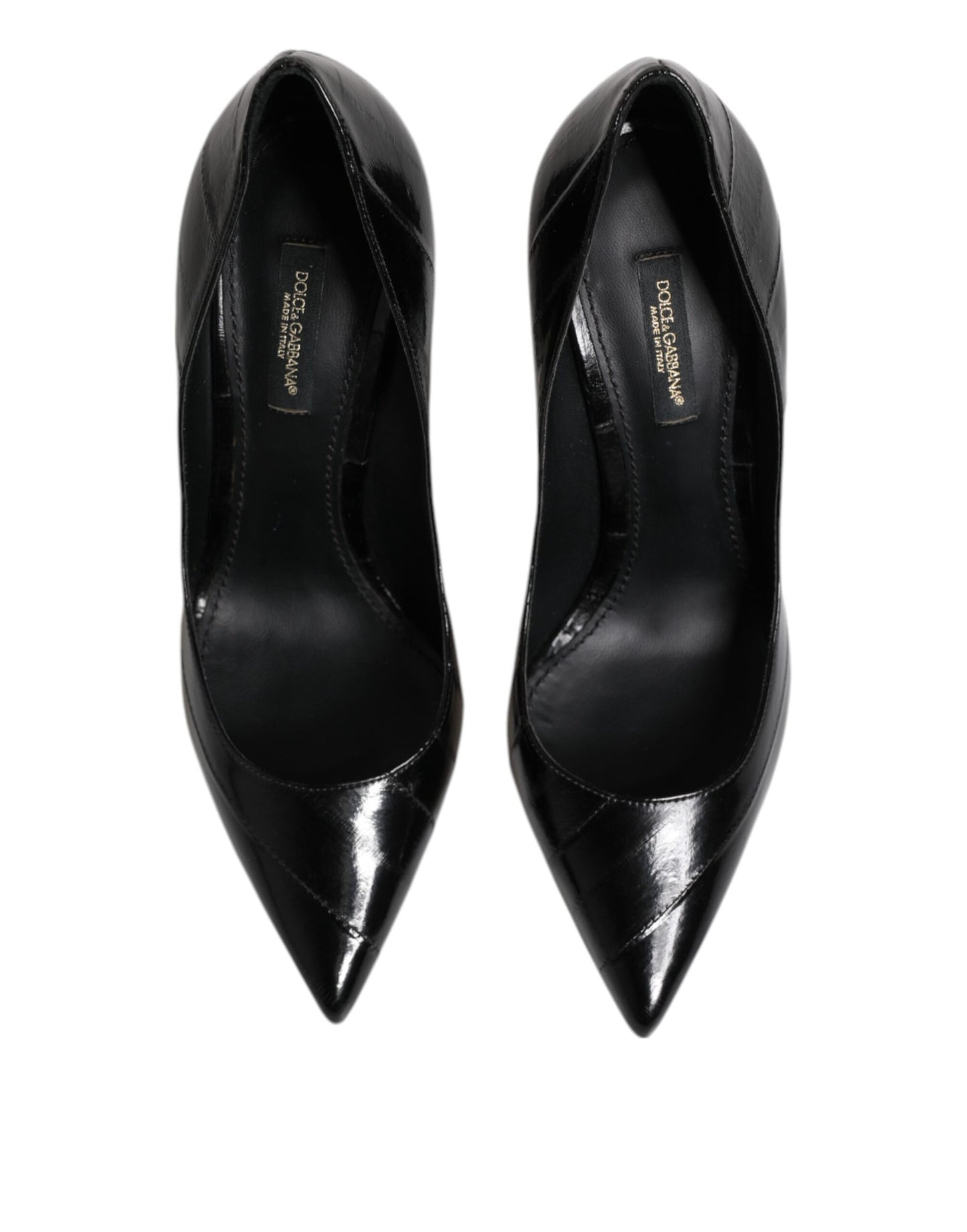 Dolce & Gabbana Black Leather Stiletto High Heels Pumps