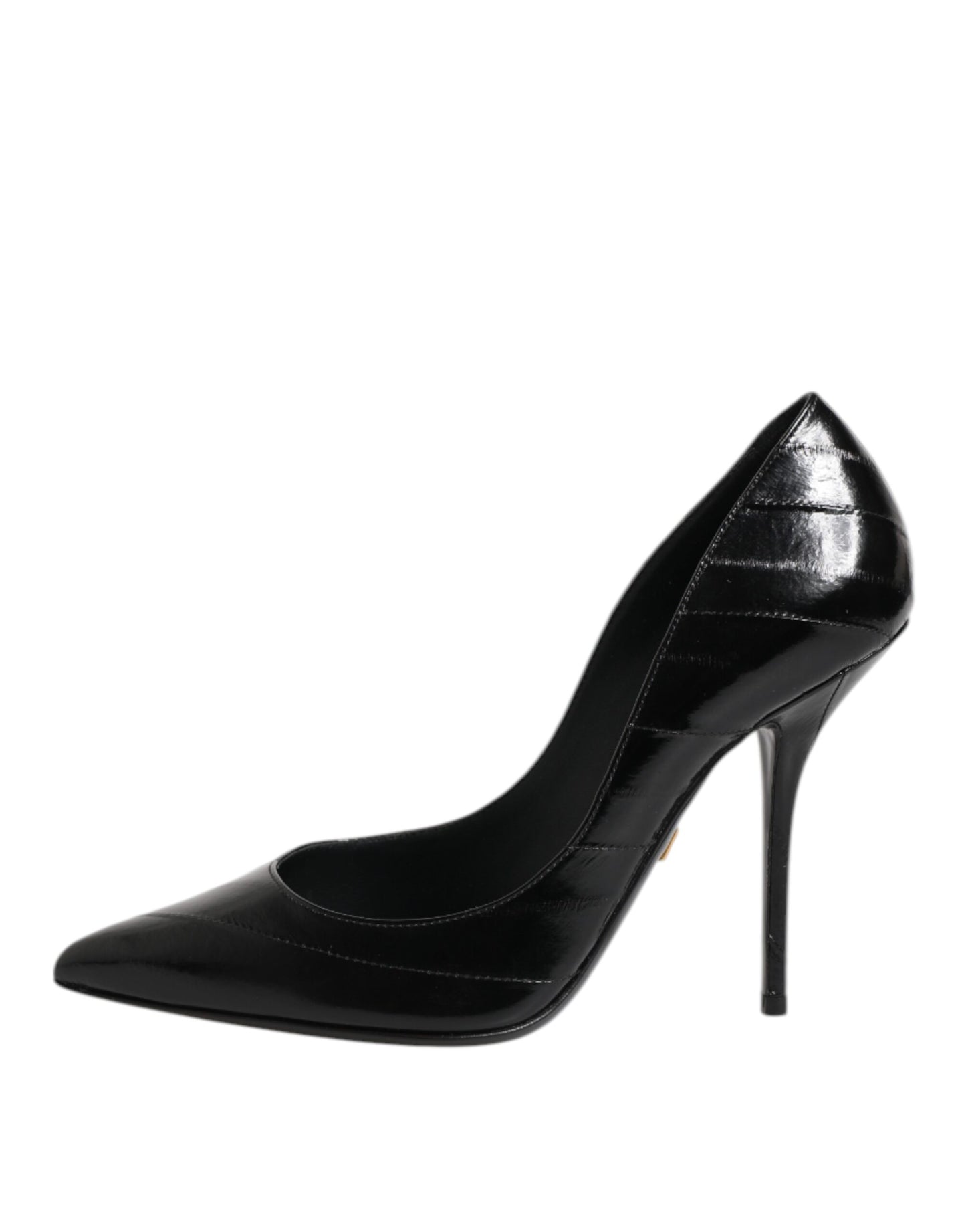 Dolce & Gabbana Black Leather Stiletto High Heels Pumps