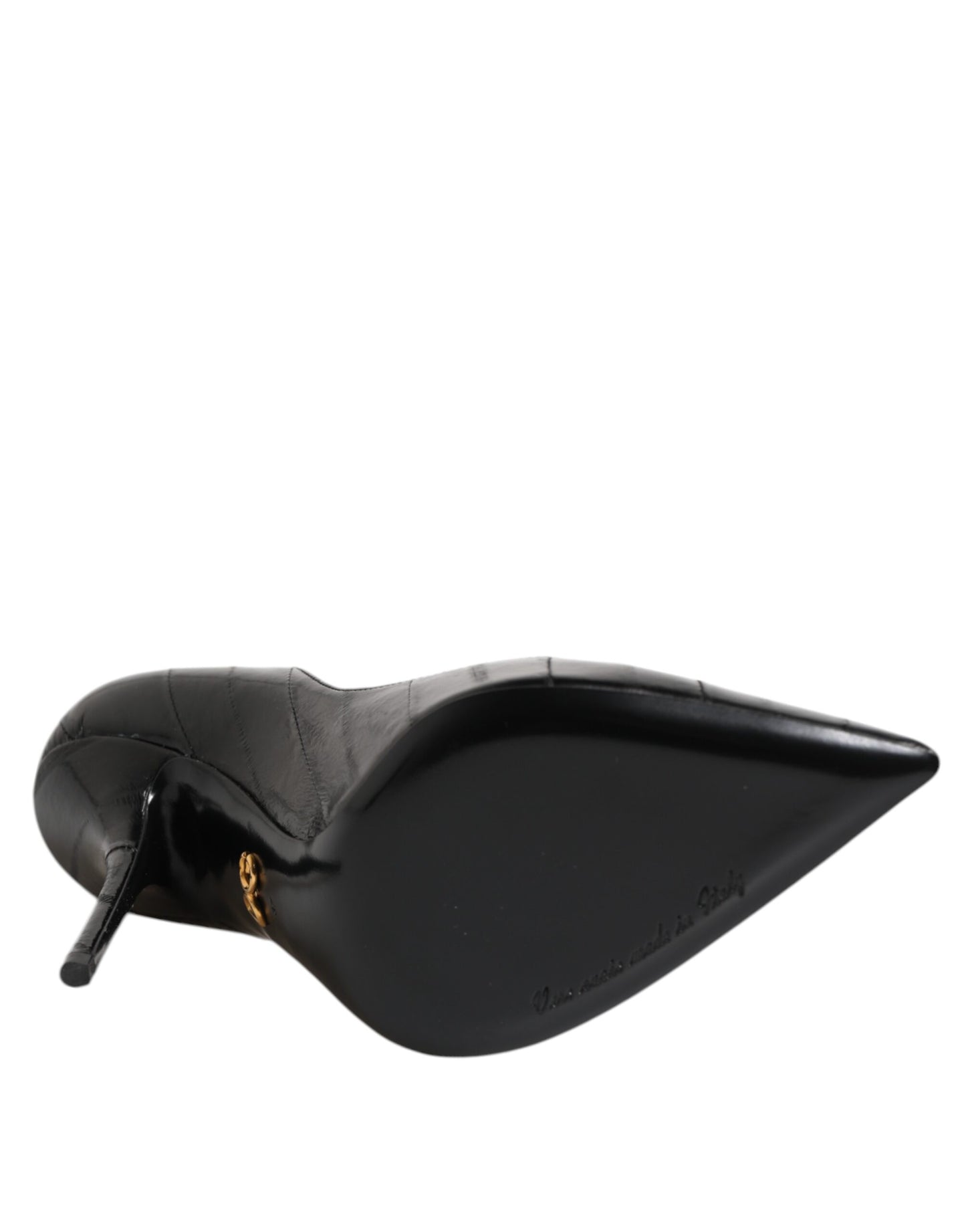 Dolce & Gabbana Black Leather Stiletto High Heels Pumps
