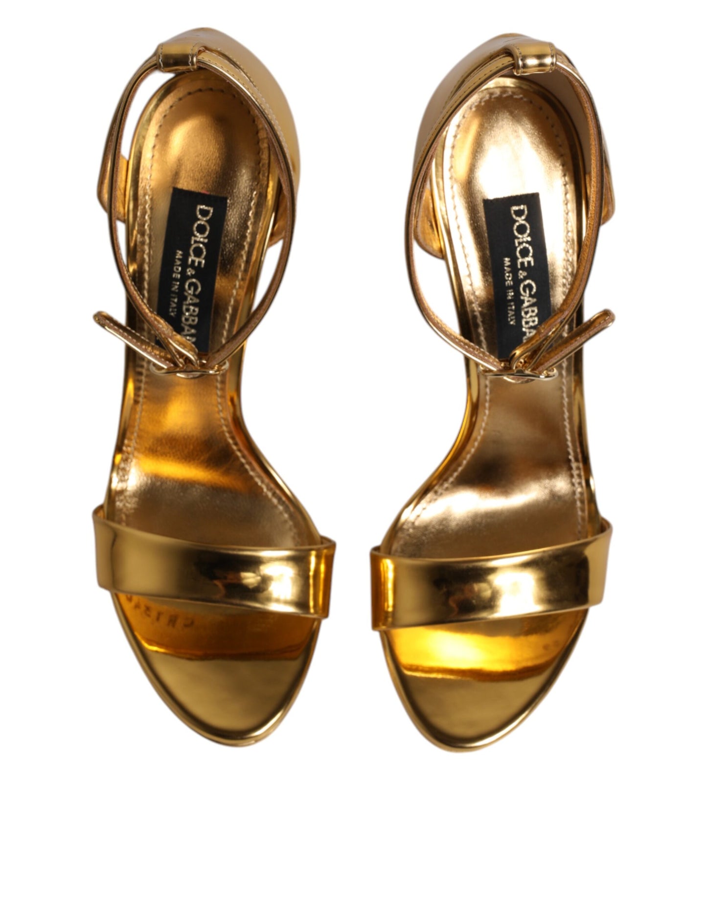 Dolce & Gabbana Gold Leather Platform Keira Sandals