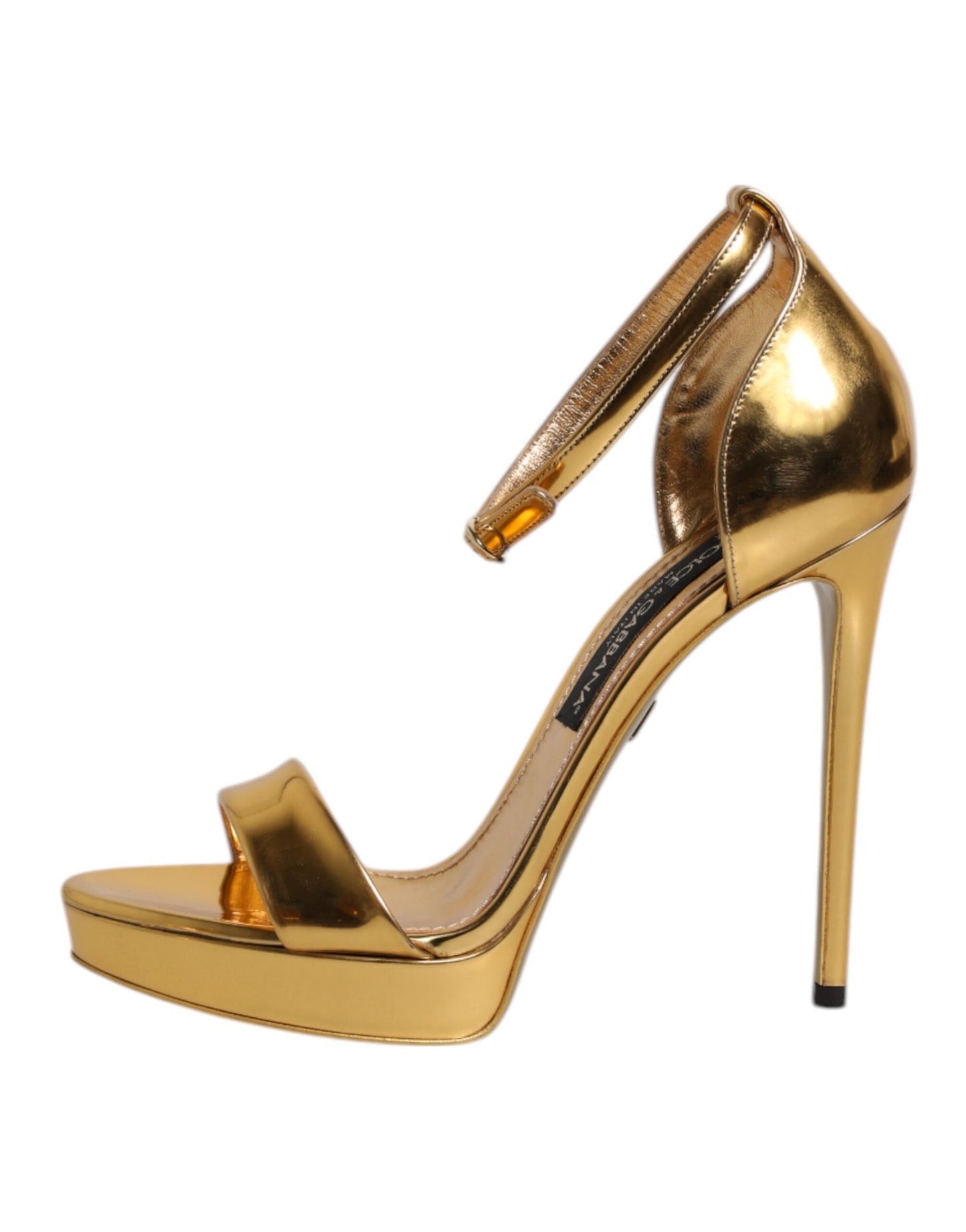 Dolce & Gabbana Gold Leather Platform Keira Sandals