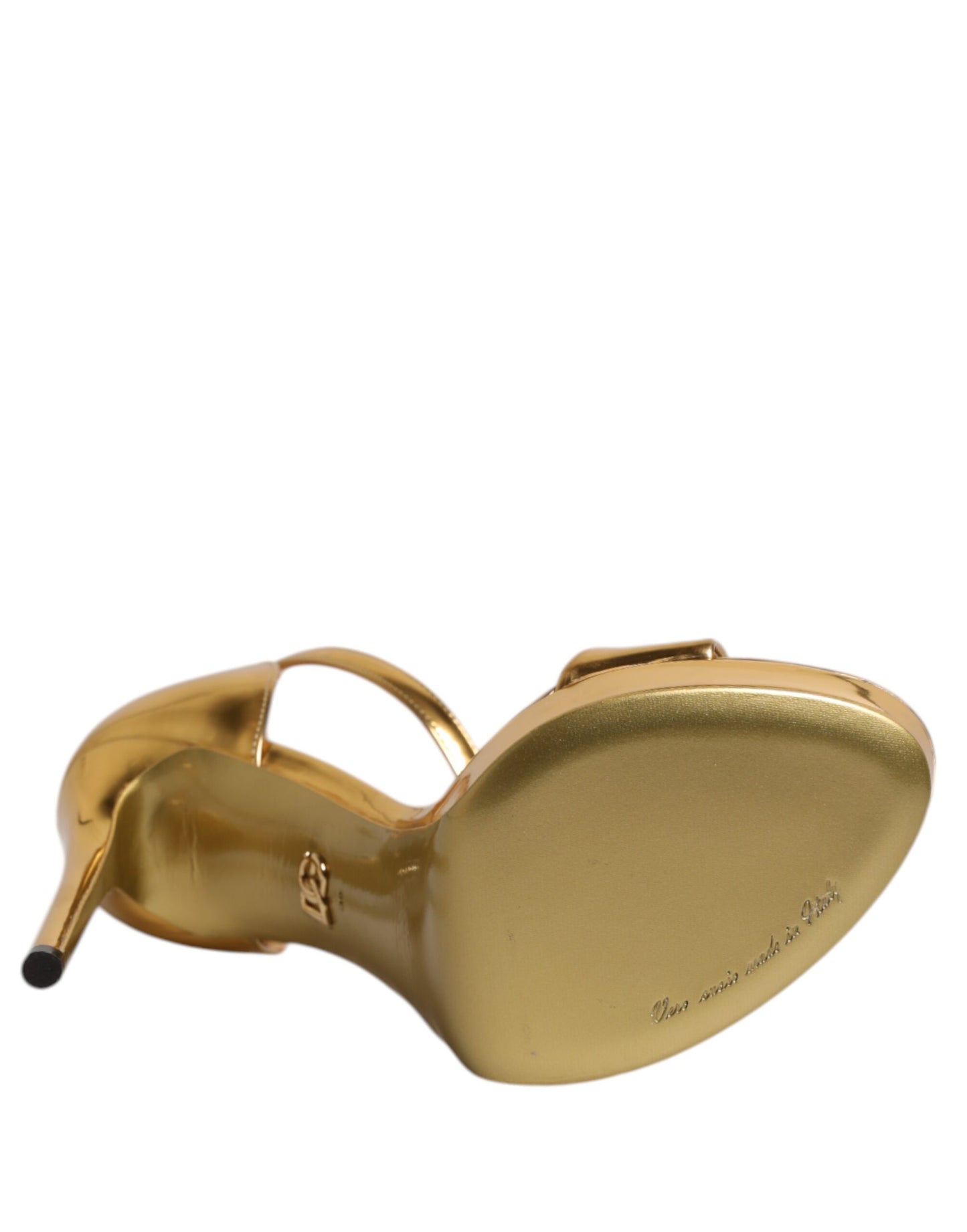 Dolce & Gabbana Gold Leather Platform Keira Sandals