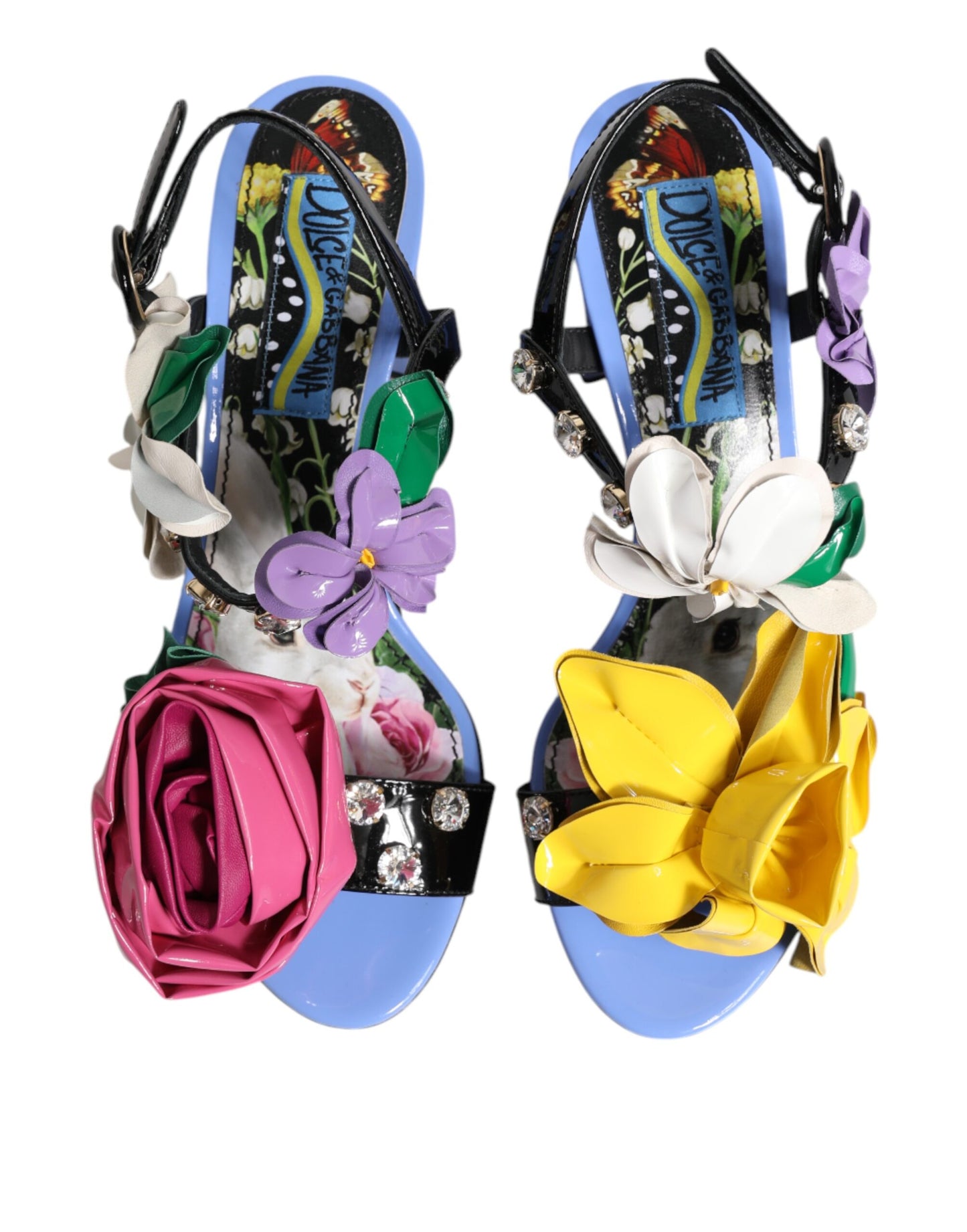 Dolce & Gabbana Multicolor Floral Crystal KEIRA Sandals