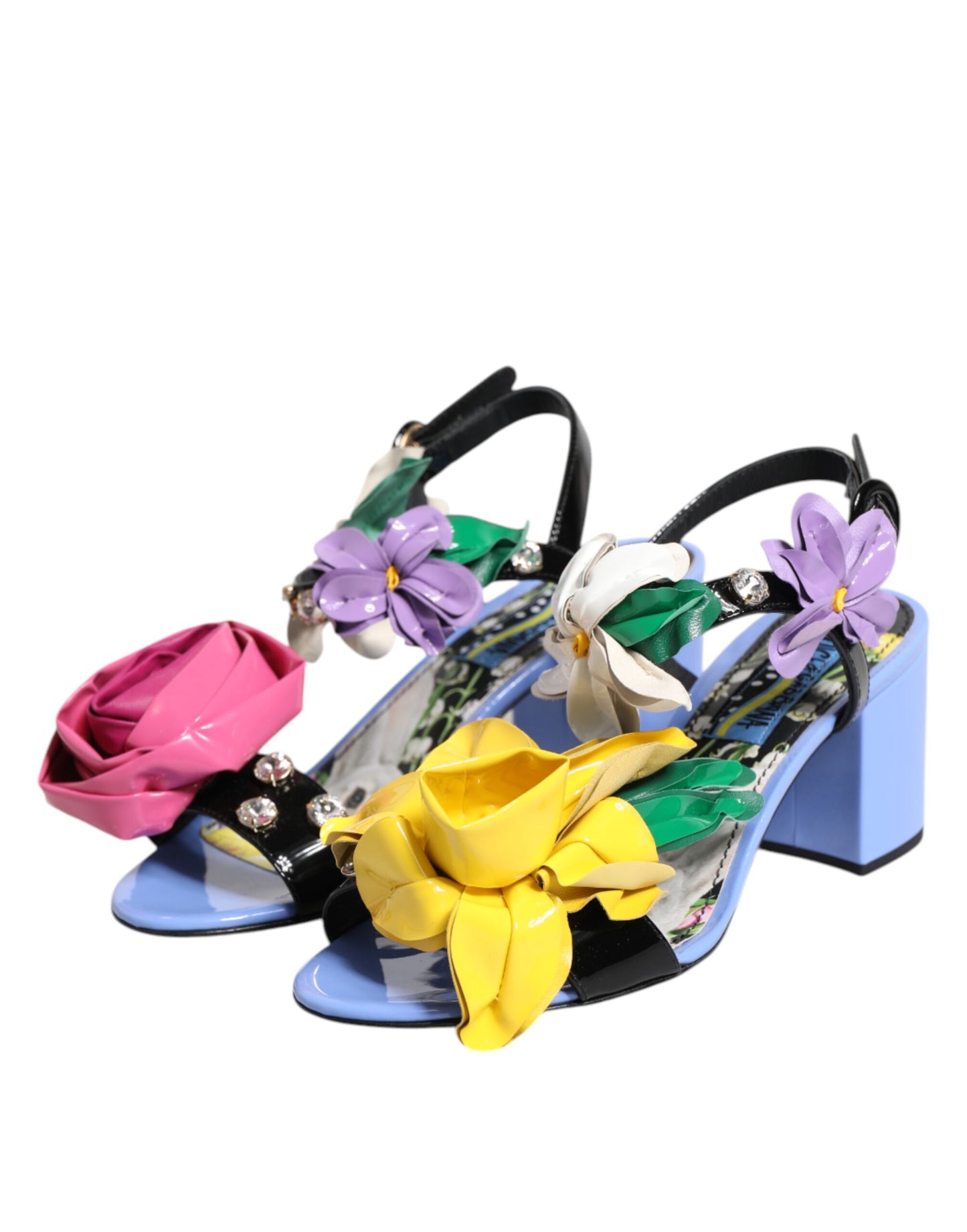 Dolce & Gabbana Multicolor Floral Crystal KEIRA Sandals