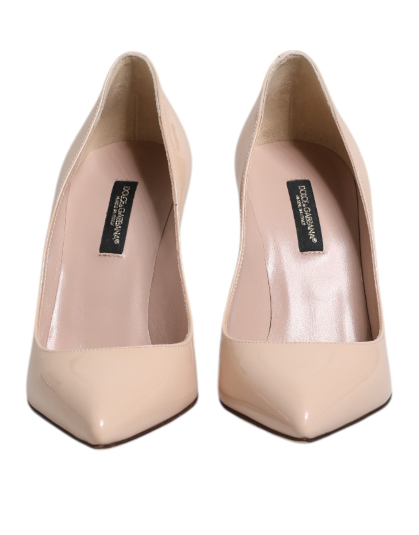 Dolce & Gabbana Beige Patent Leather Stiletto Heel Pumps