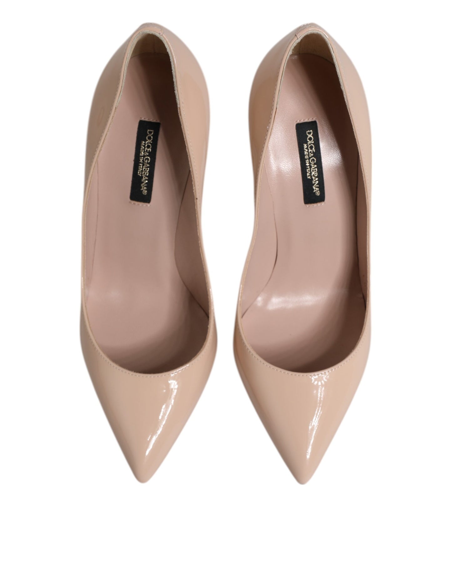 Dolce & Gabbana Beige Patent Leather Stiletto Heel Pumps