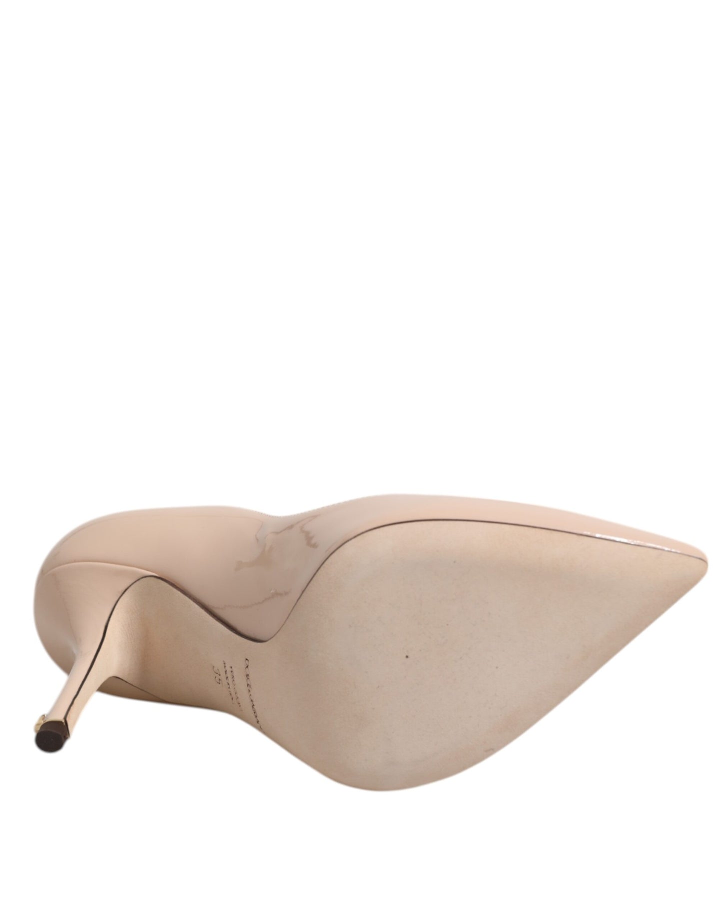 Dolce & Gabbana Beige Patent Leather Stiletto Heel Pumps