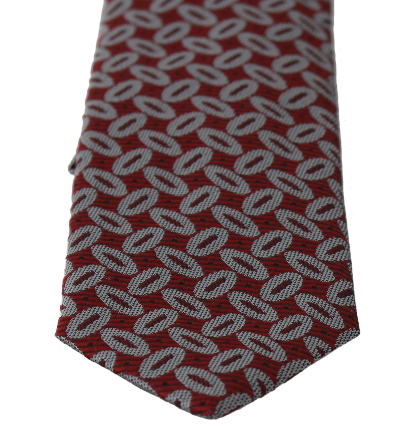 - Elegant Red Printed Silk Neck Tie