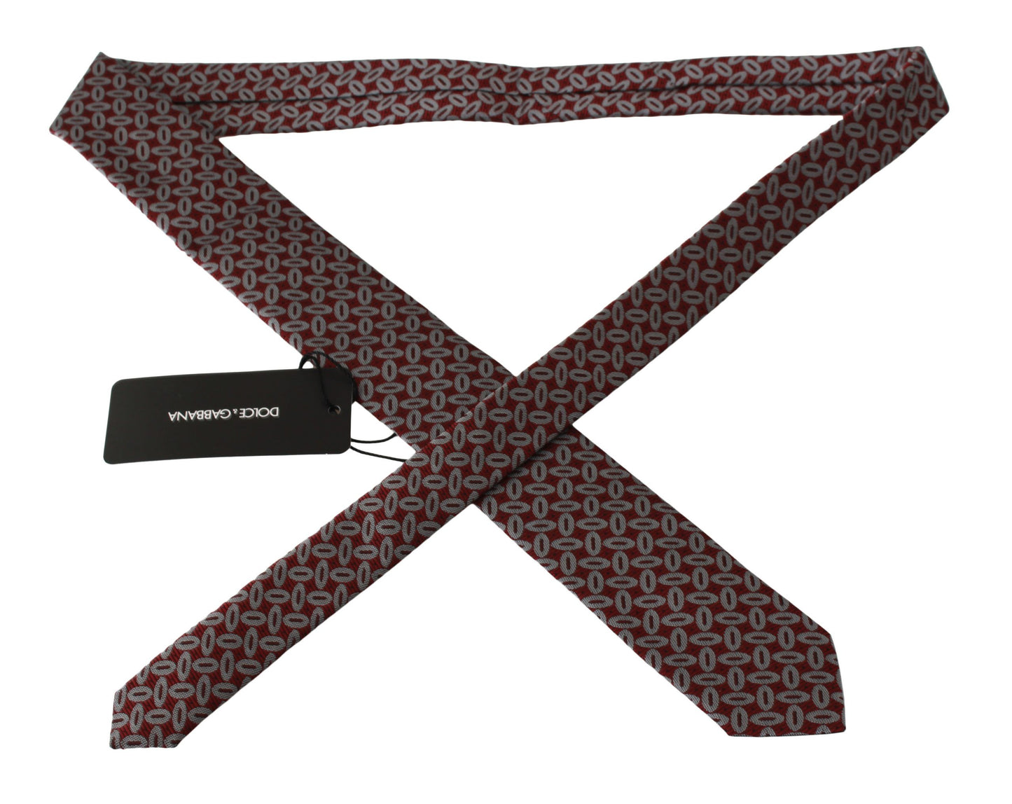 - Elegant Red Printed Silk Neck Tie