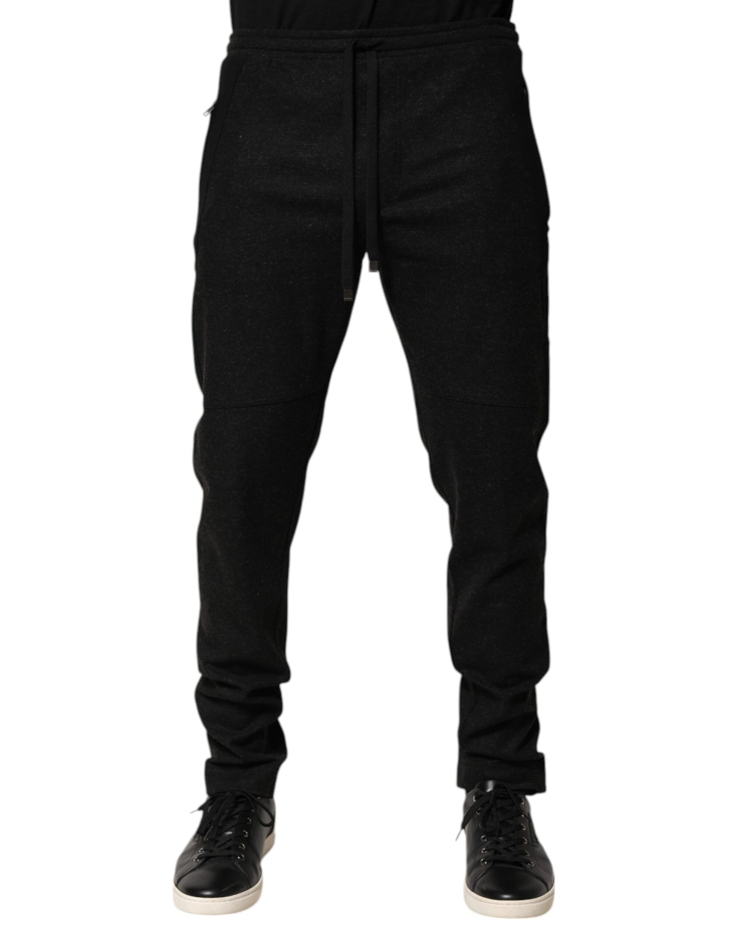 Dolce & Gabbana Marl Black Wool Blend Jogger Sweatpants