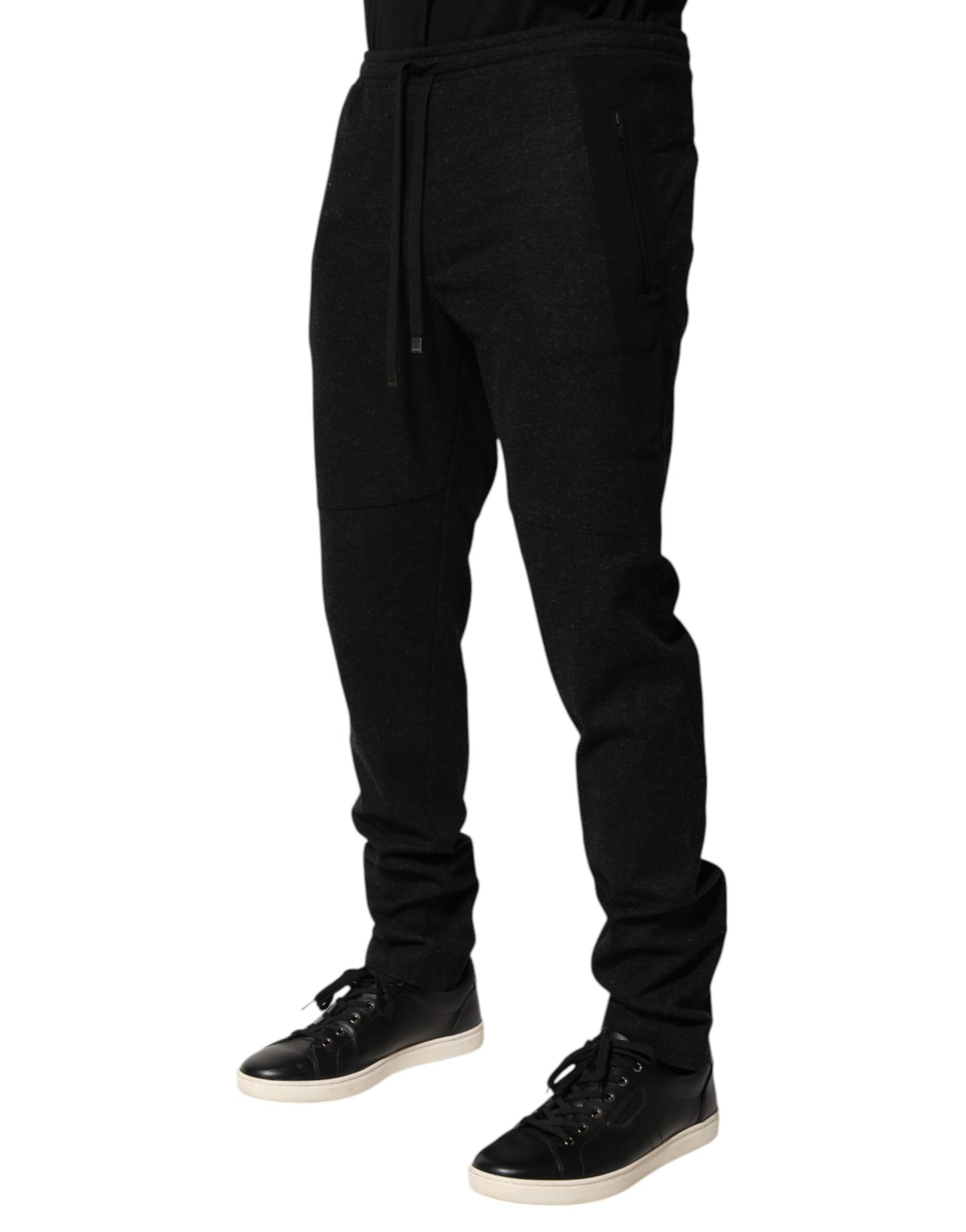 Dolce & Gabbana Marl Black Wool Blend Jogger Sweatpants