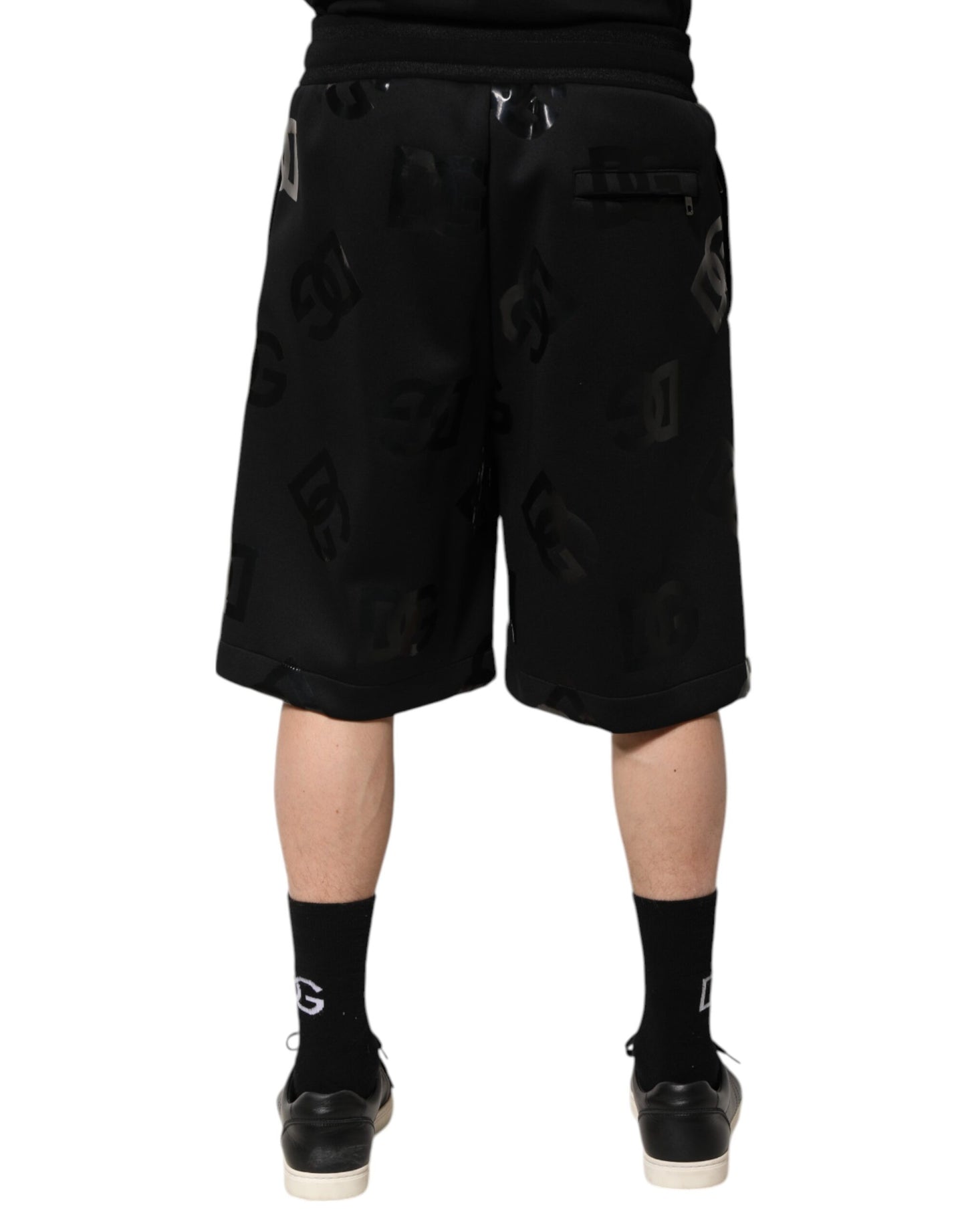 Dolce & Gabbana Black Logo Cotton Bermuda Sweatshorts