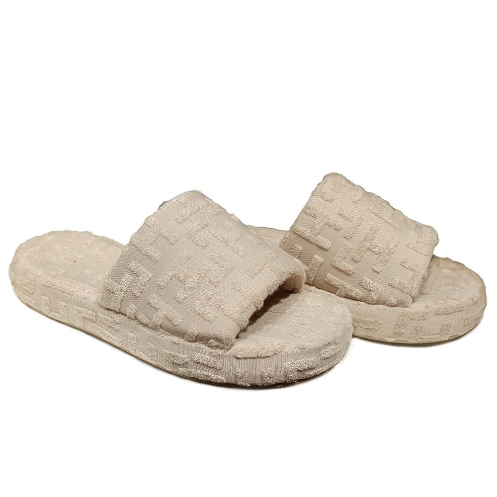 Hinnominate Beige Terry Cotton Slippers