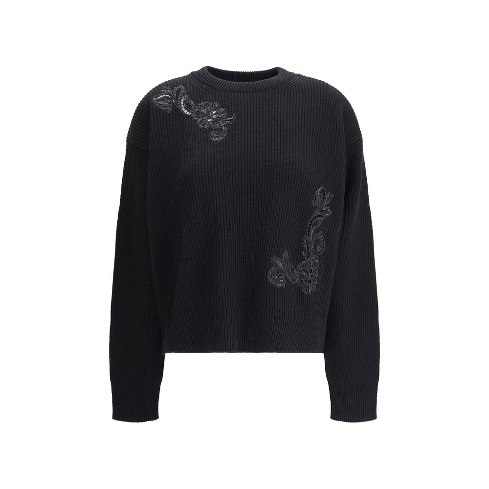 Versace Barocco Leaf Embroidered Sweater - Elevate Your Elegance