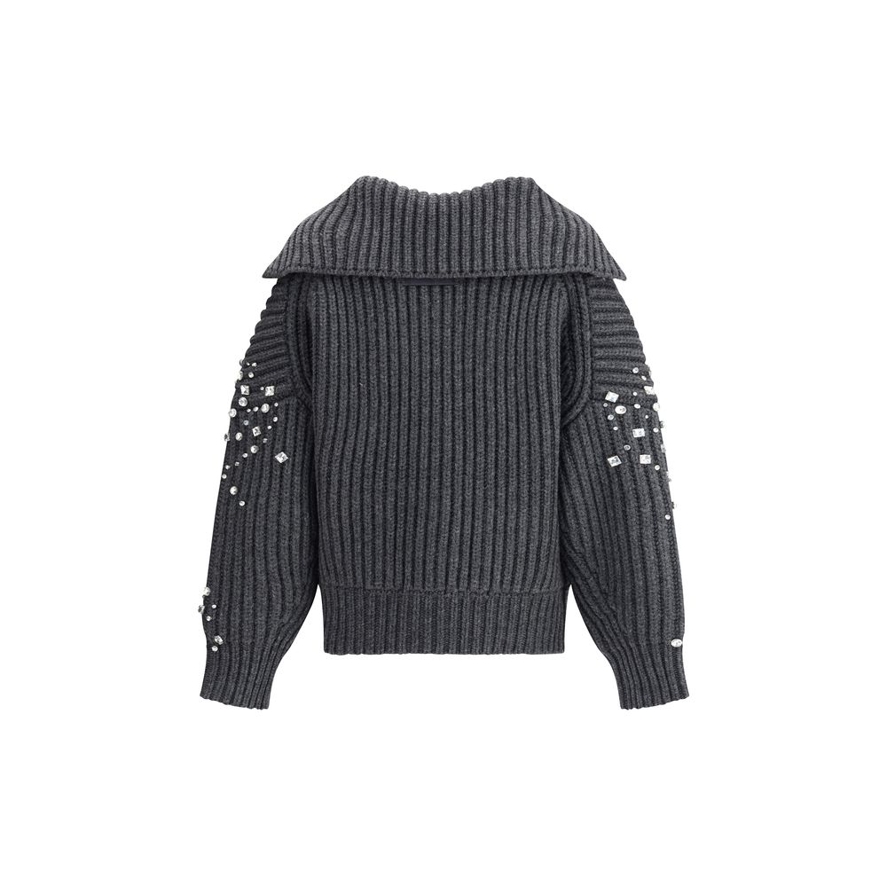 PINKO Rhinestones Wool Cardigan