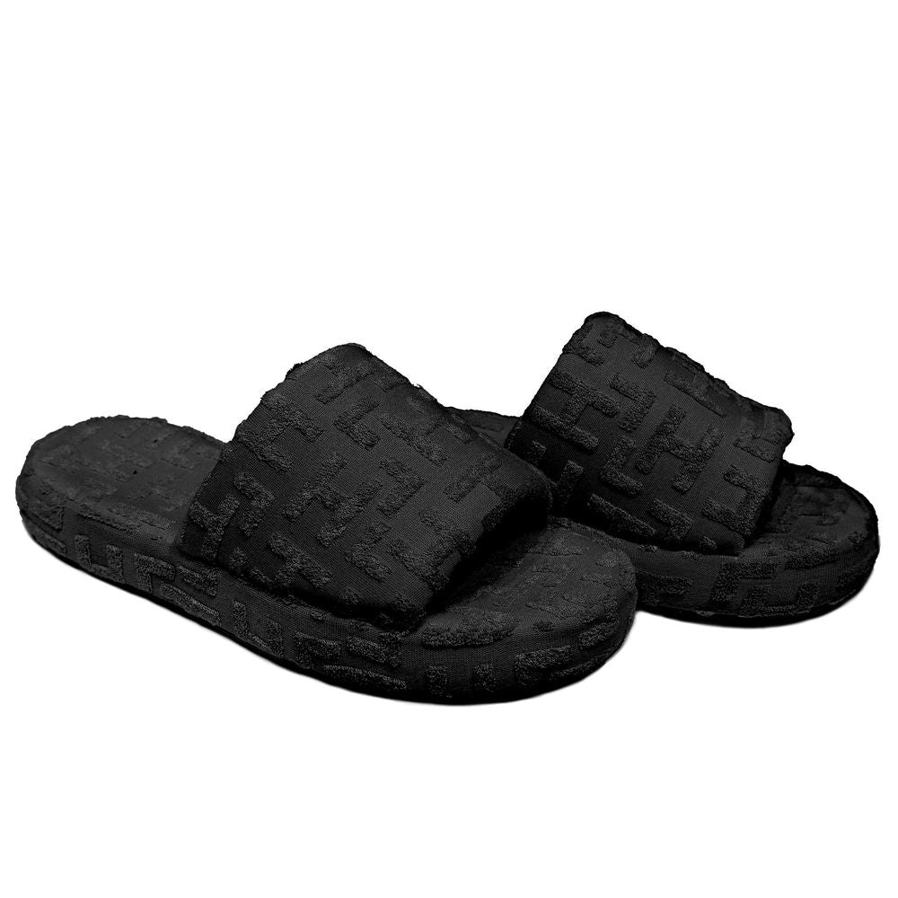Hinnominate Black Terry Cotton Slippers