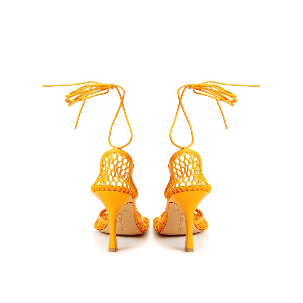Bottega Veneta Orange Fabric and Leather Pump