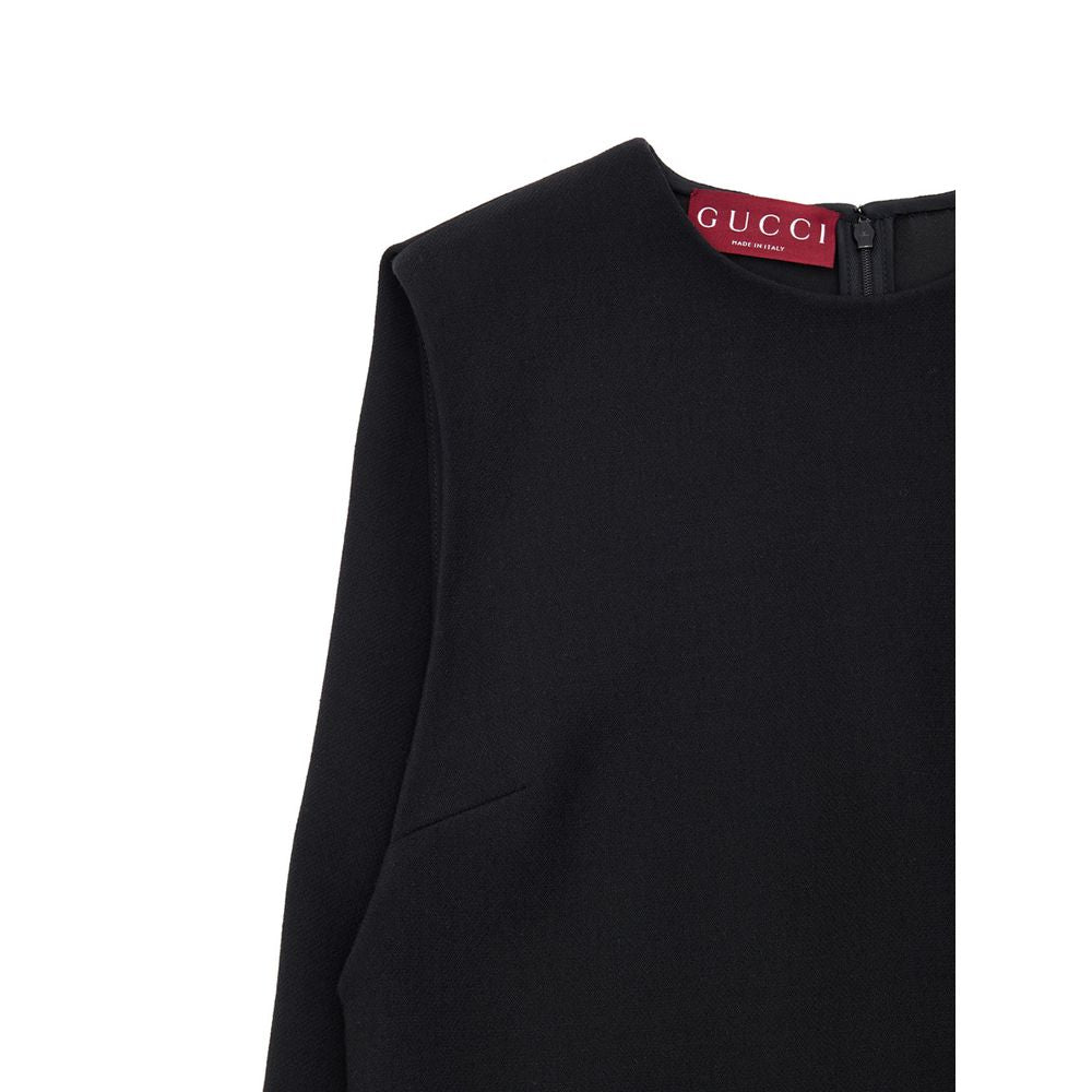 Gucci Black Wool Dress - Short Sleeveless Bell Design