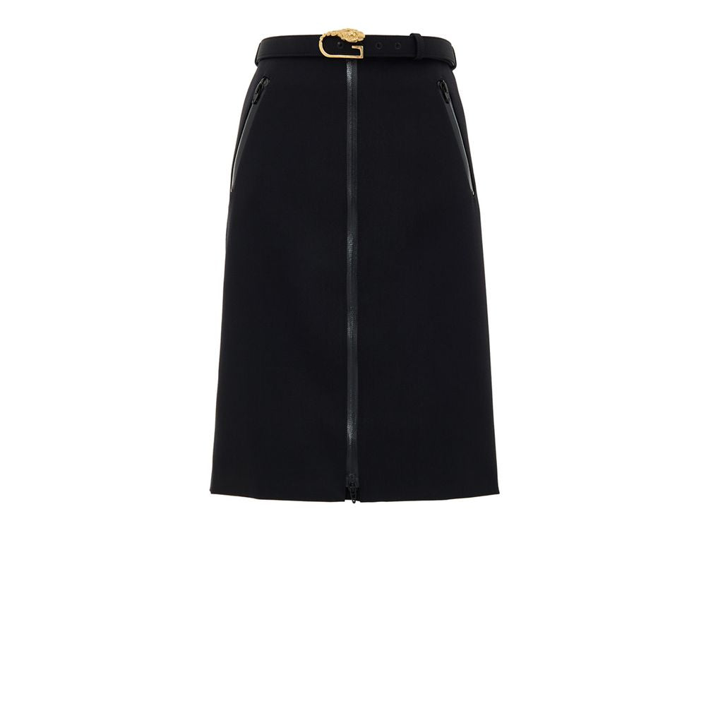 Gucci Black Wool Skirt with Removable Belt