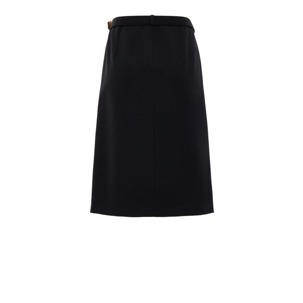 Gucci Black Wool Skirt with Removable Belt