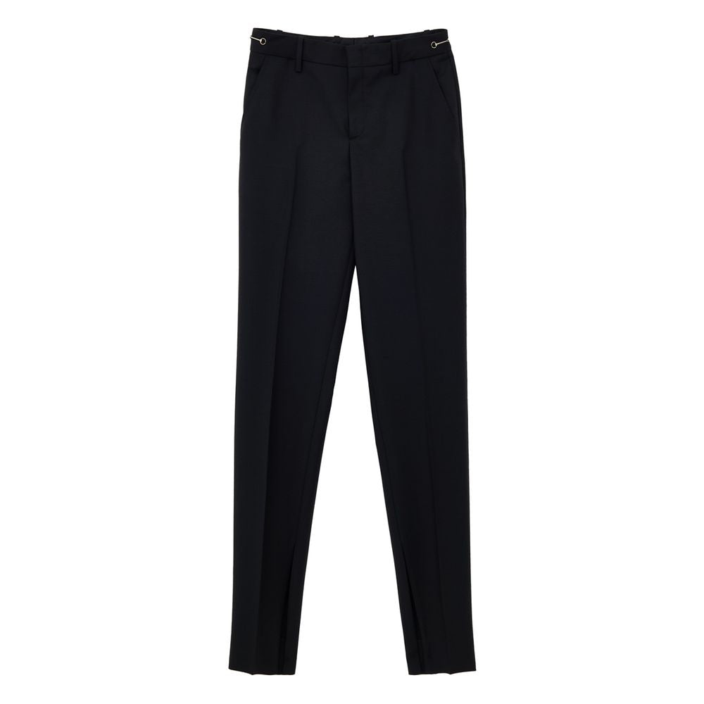Gucci Black Wool Jeans Denim - Tailored Trousers with Metallic Detail