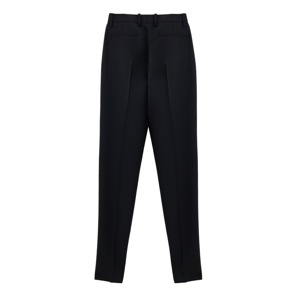 Gucci Black Wool Jeans Denim - Tailored Trousers with Metallic Detail
