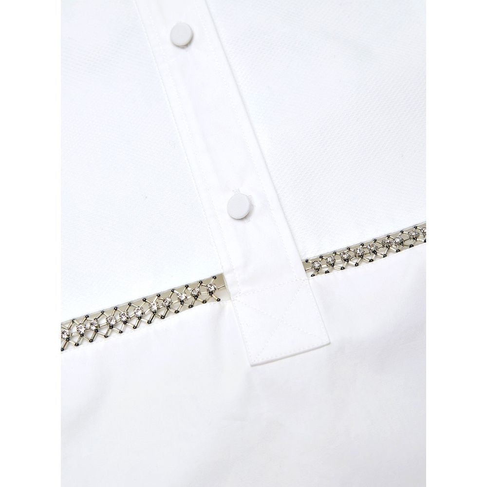 Gucci White Cotton Shirt with Crystal Details