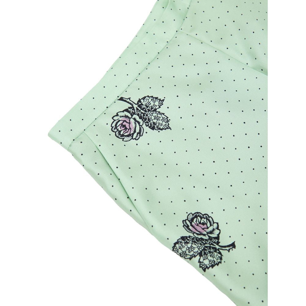 Gucci Print Silk Palazzo Pants in Aqua Green and Purple