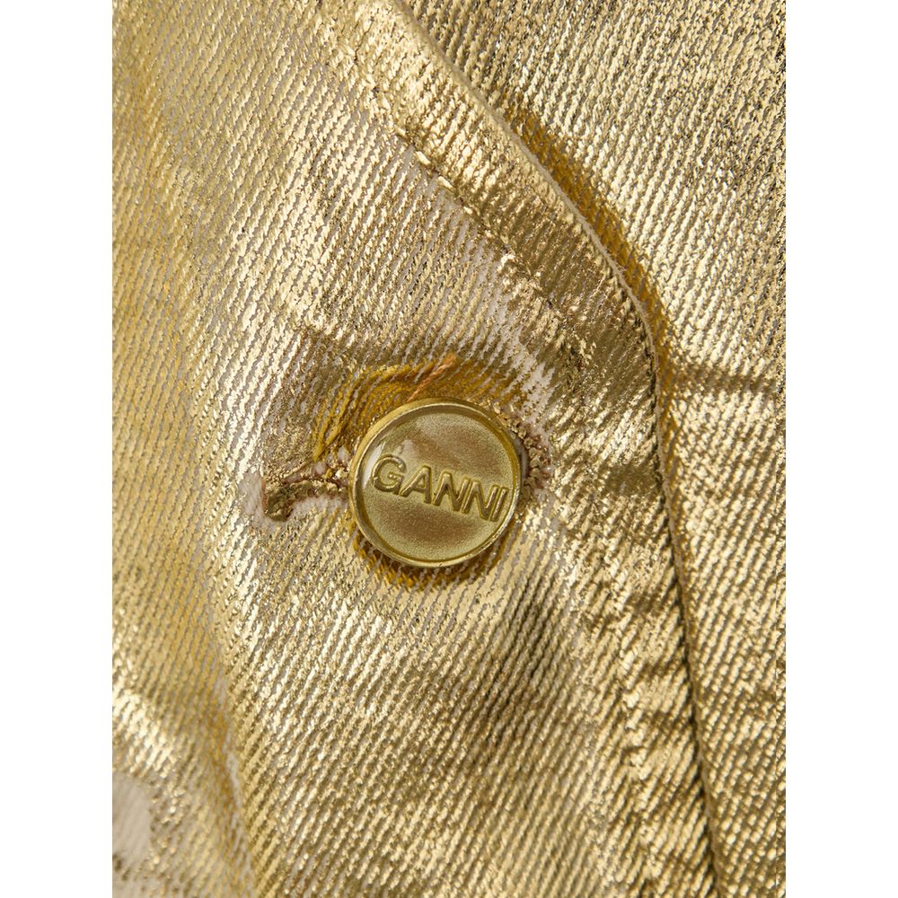 Ganni Gold Cotton Sleeveless Jacket